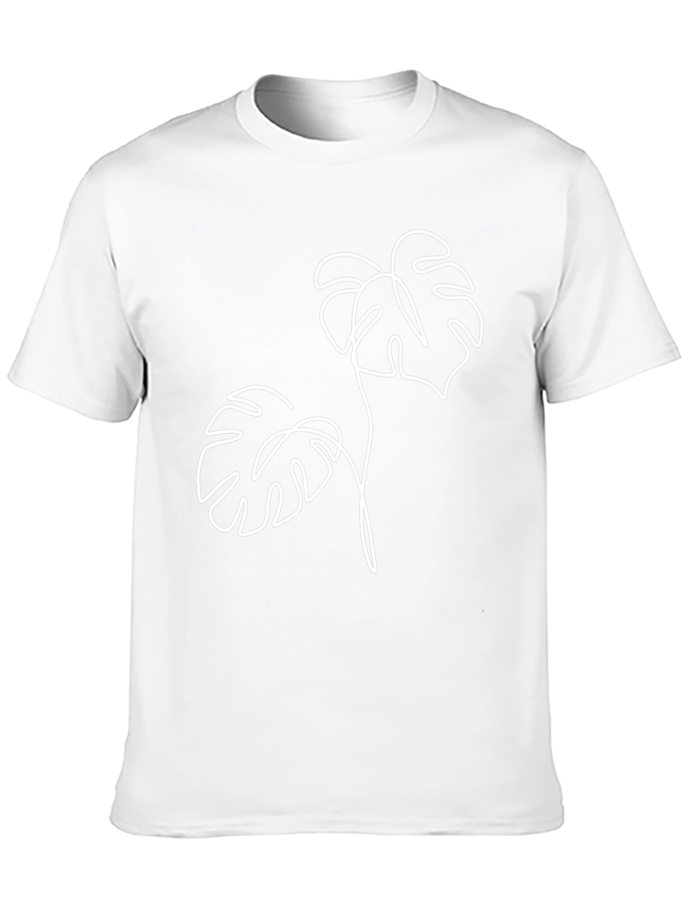 Minimalist Monstera Leaf T-Shirt - Black