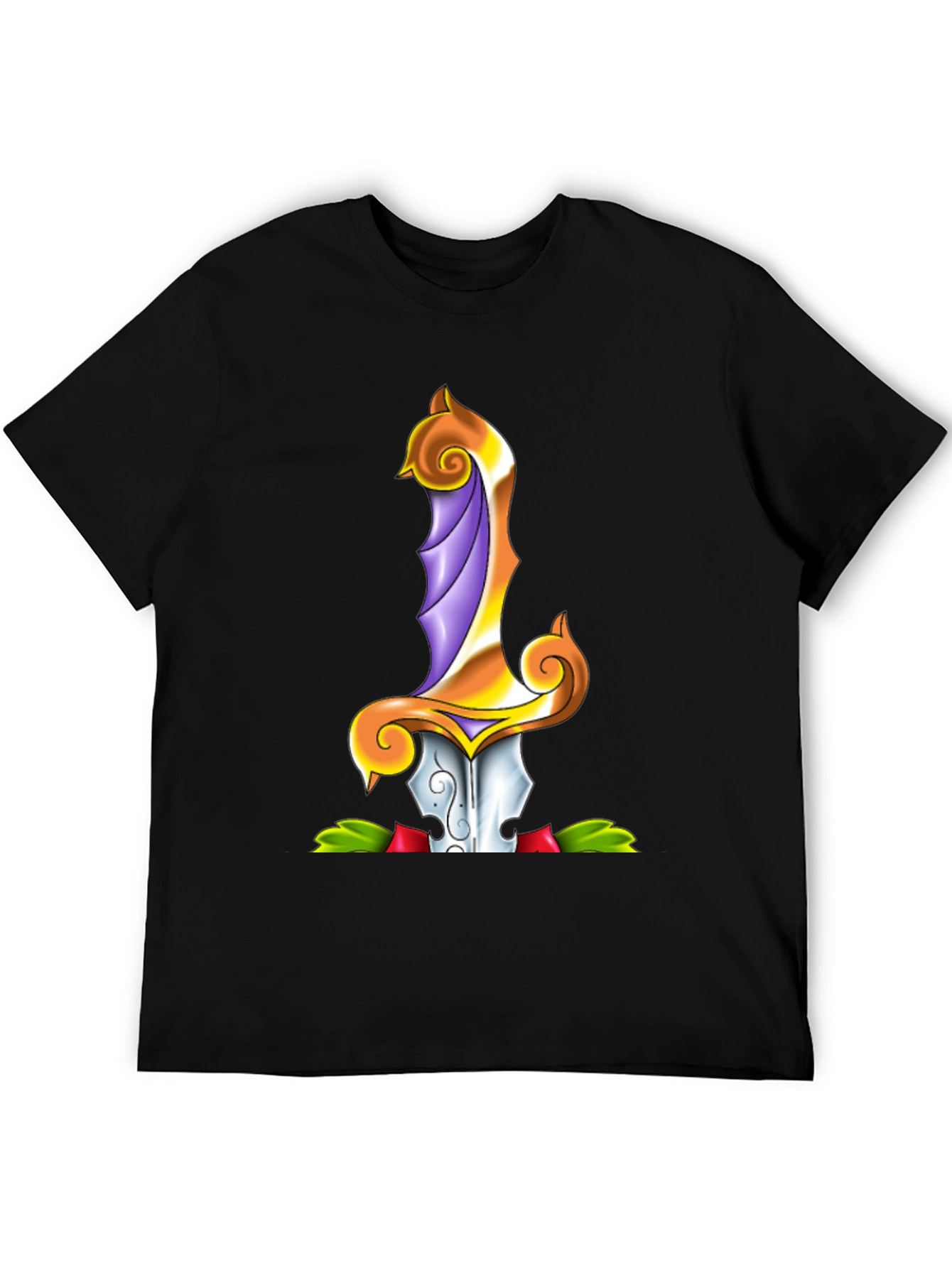 Dagger Graphic Print Black T-Shirt