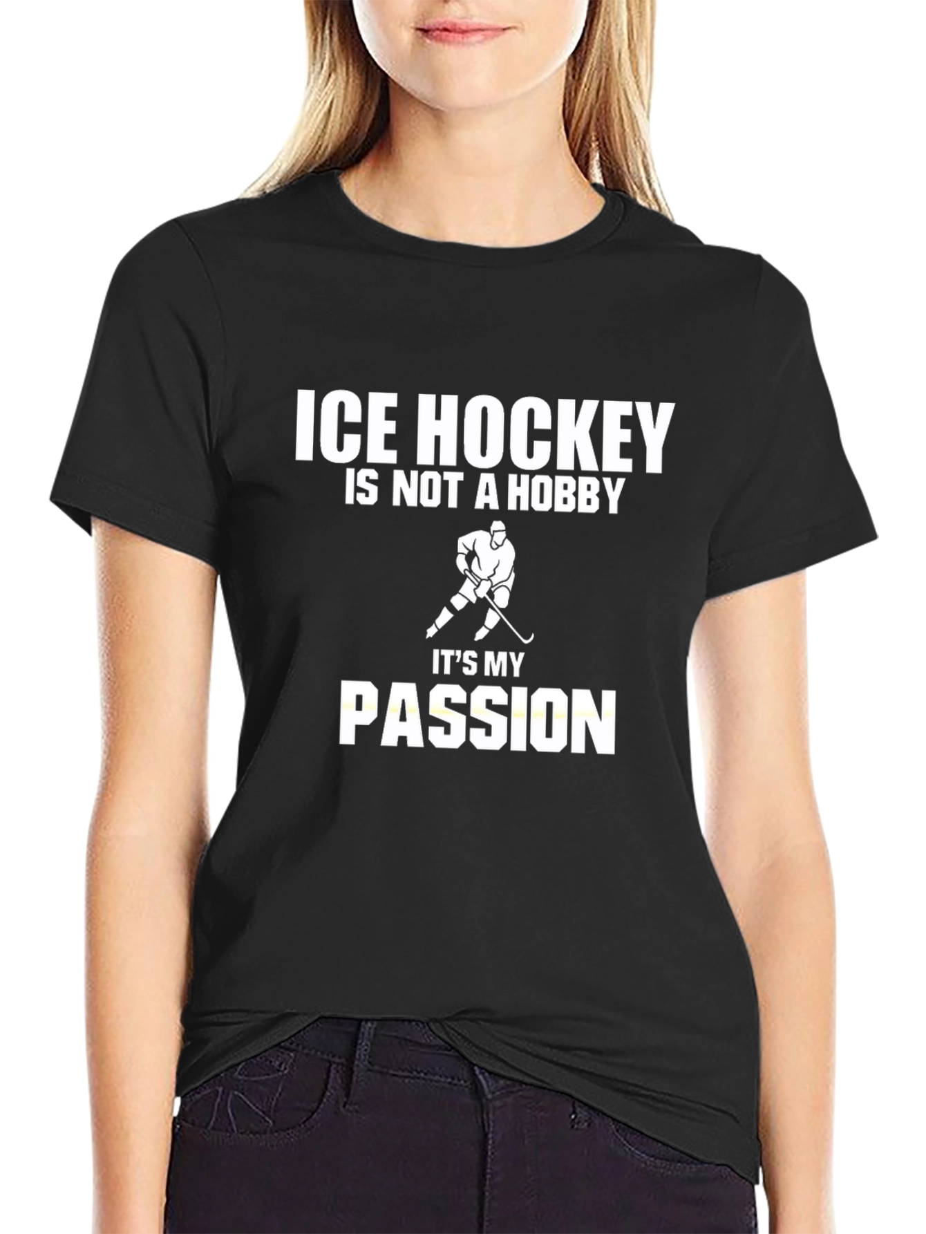 Ice Hockey Passion T-Shirt - Black Graphic Tee