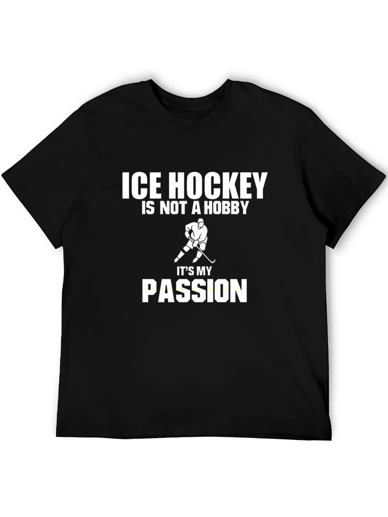 Ice Hockey Passion T-Shirt - Black Graphic Tee