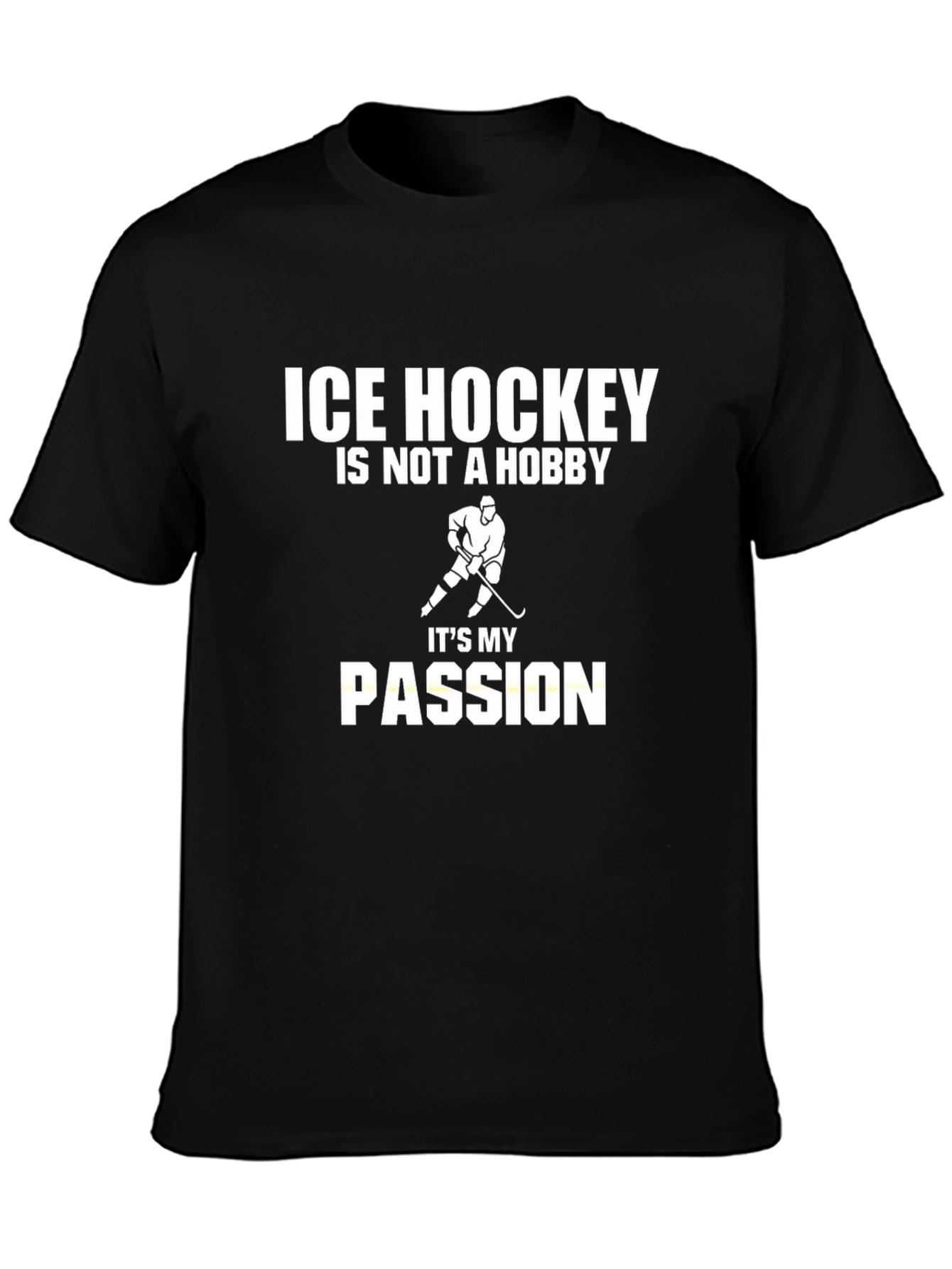 Ice Hockey Passion T-Shirt - Black Graphic Tee