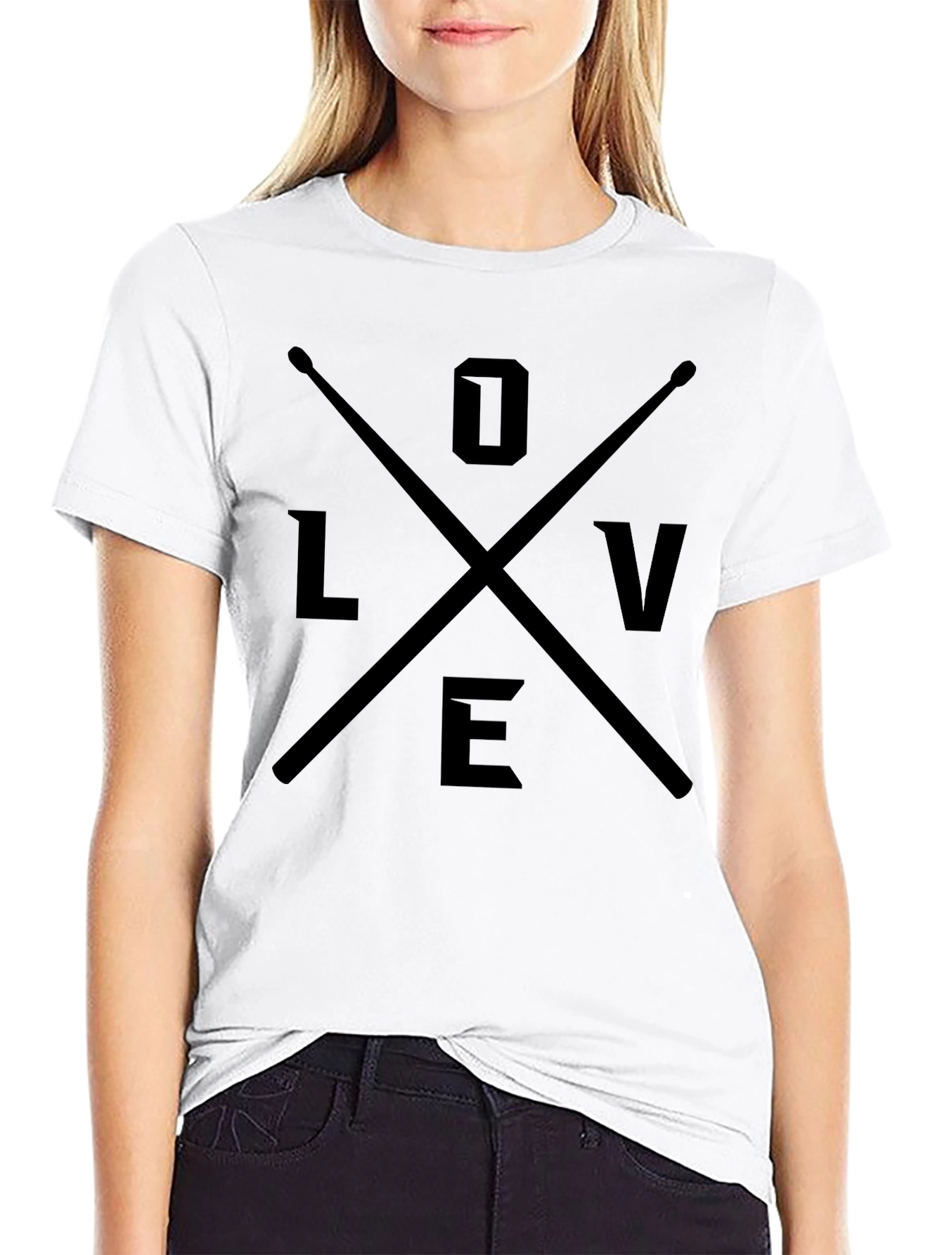 Love Drumming T-Shirt - Black Music Tee