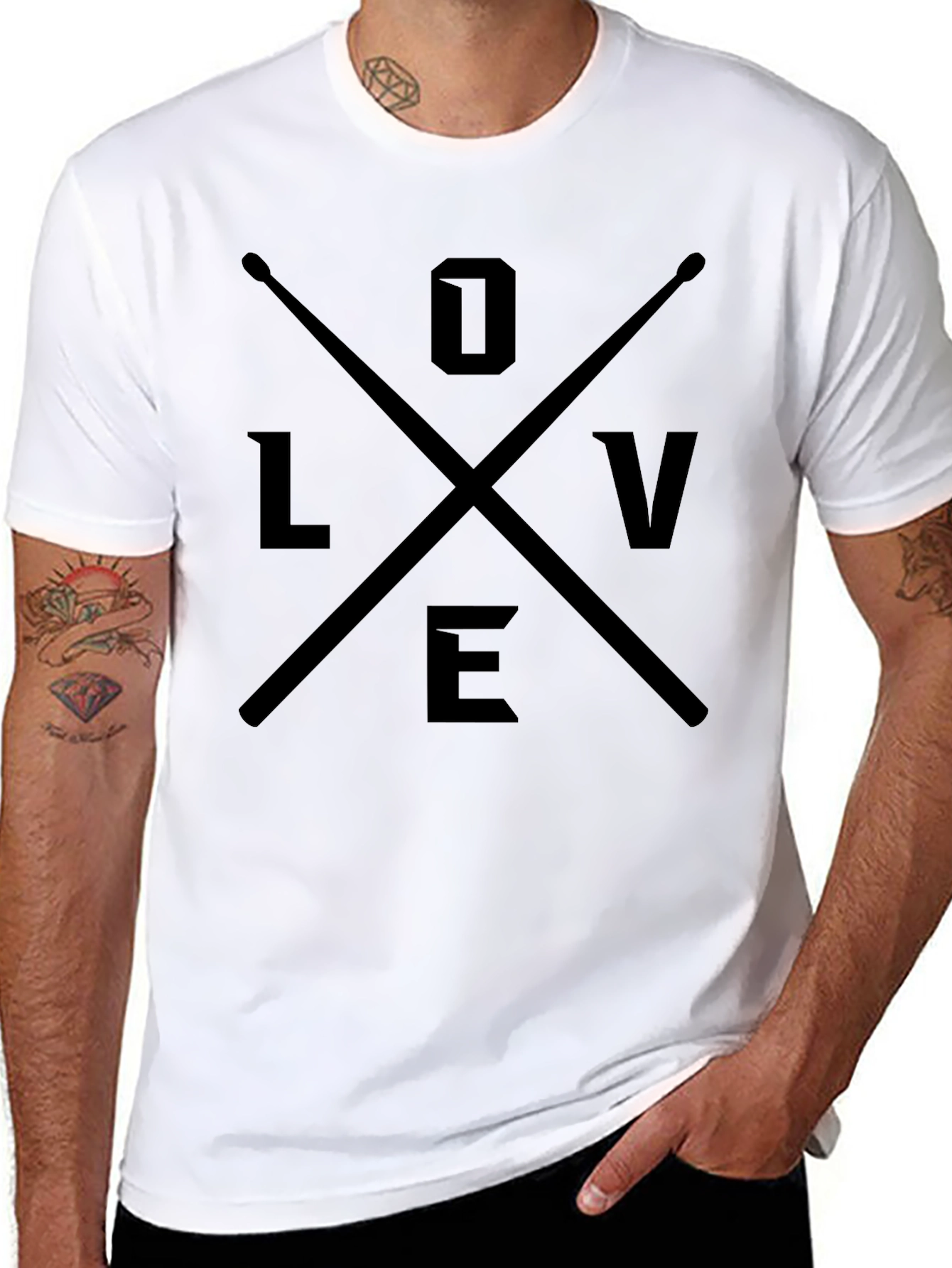 Love Drumming T-Shirt - Black Music Tee