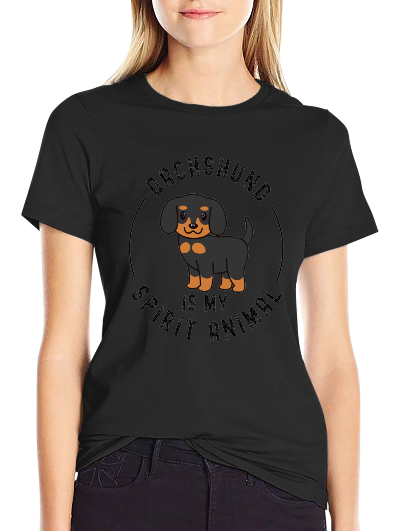 Dachshund Spirit Animal Black T-Shirt