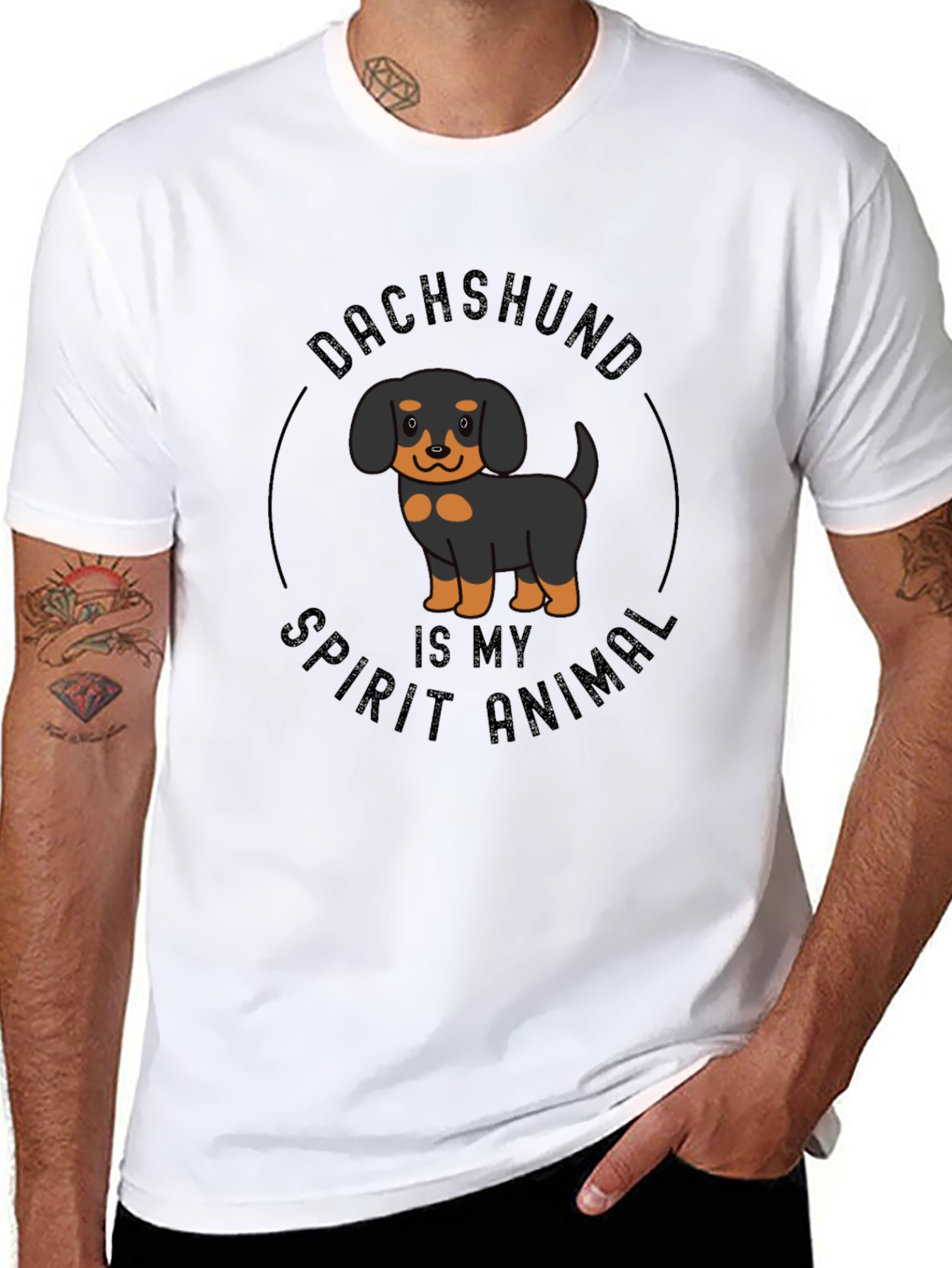 Dachshund Spirit Animal Black T-Shirt
