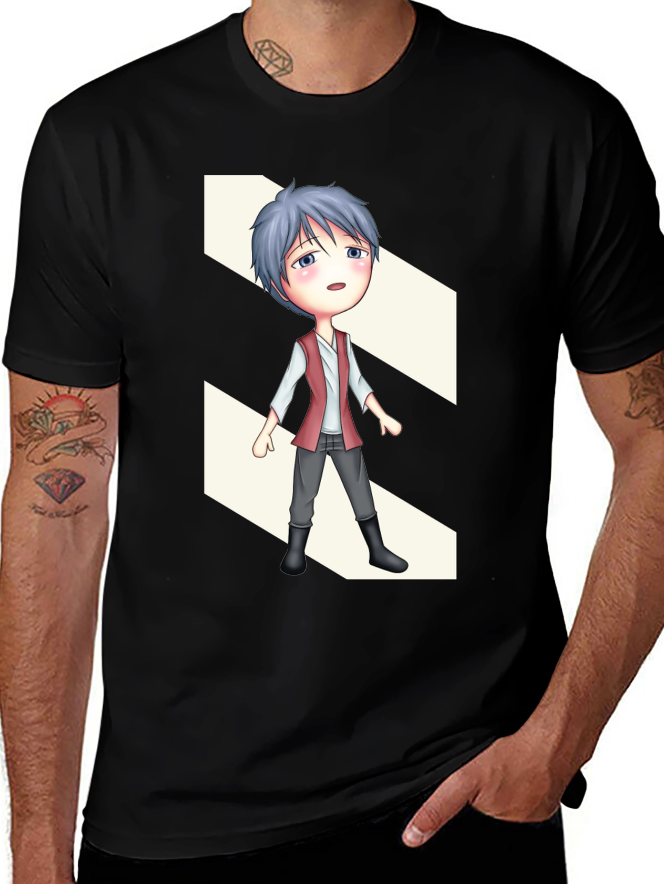 Anime Character Graphic Black T-Shirt