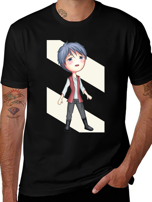 Anime Character Graphic Black T-Shirt