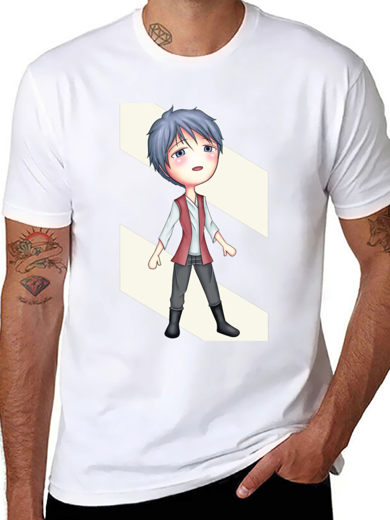 Anime Character Graphic Black T-Shirt