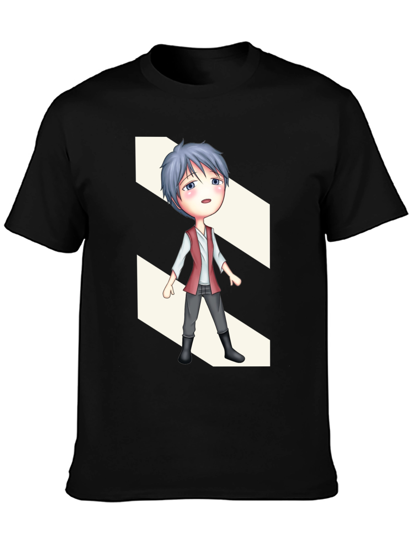 Anime Character Graphic Black T-Shirt