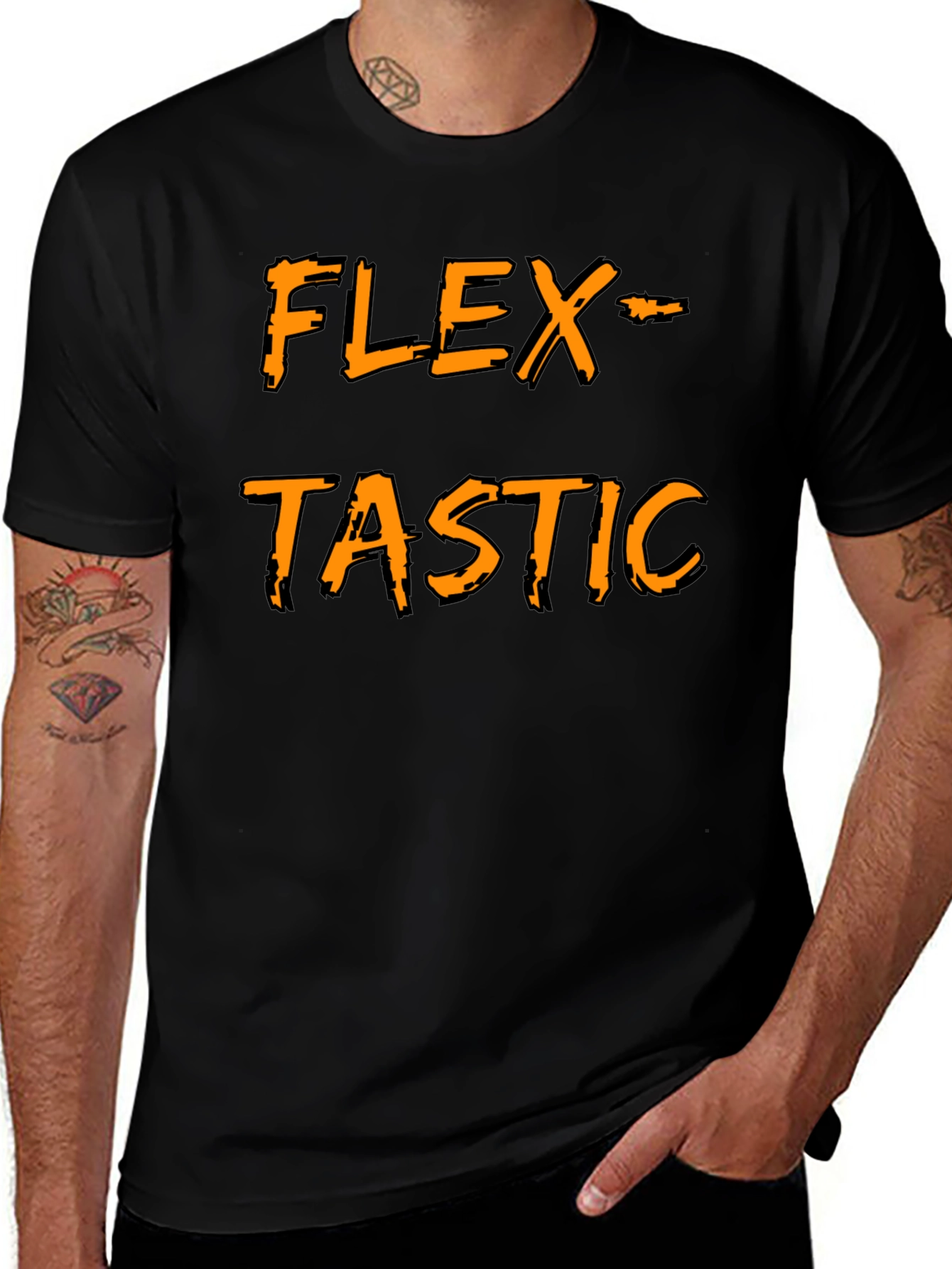 Flex-tastic Graphic Tee - Black Cotton Comfort