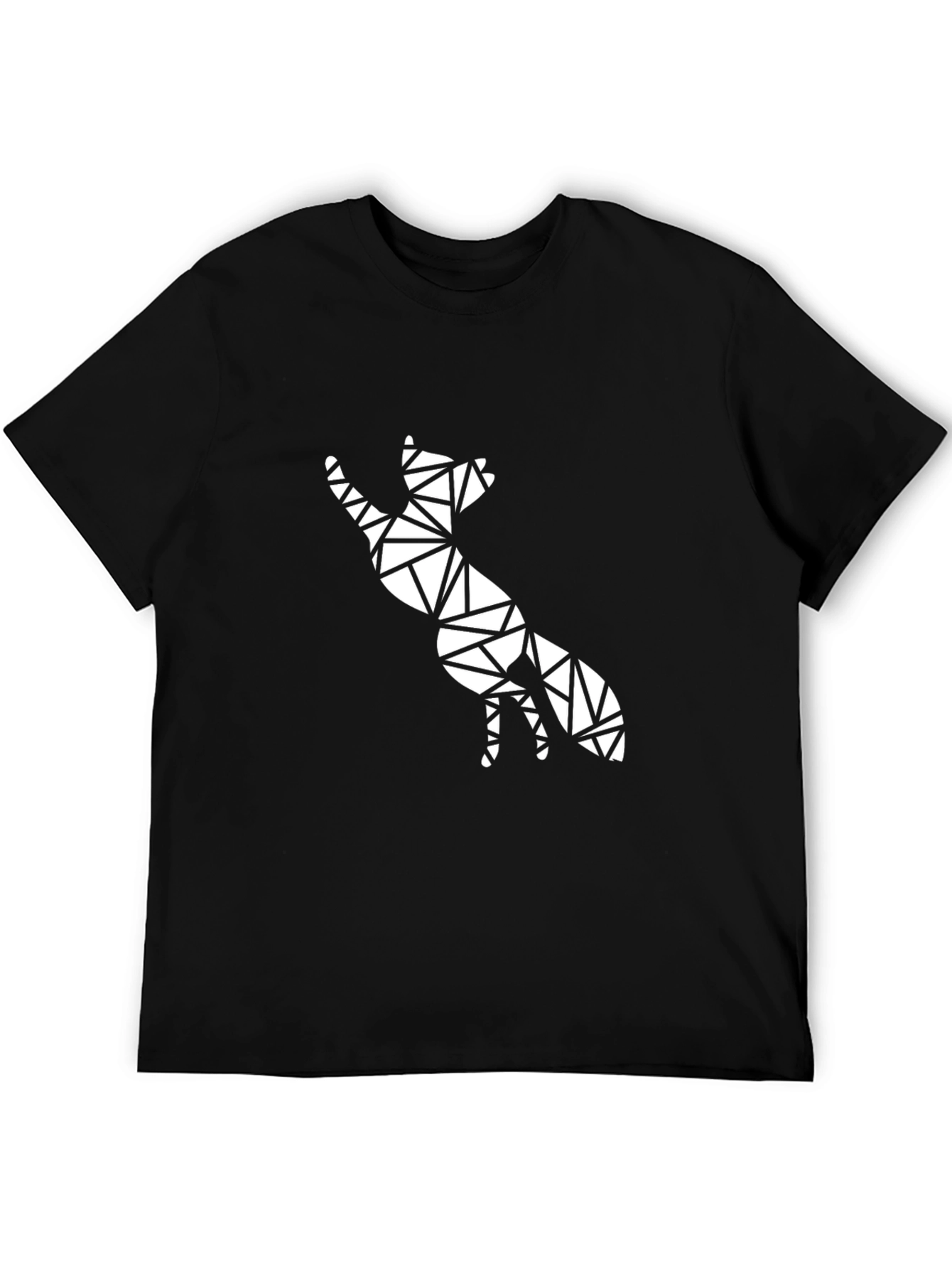 Geometric Fox Graphic Tee - Modern Animal Print T-Shirt