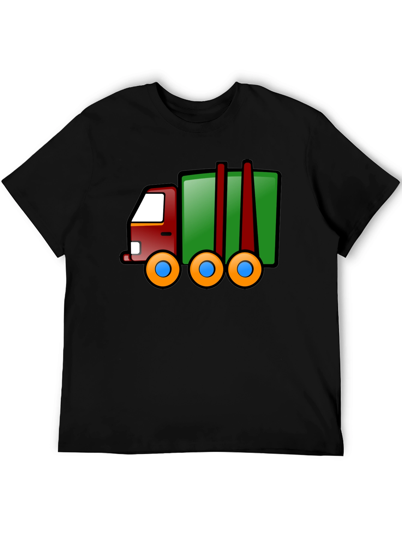 Cartoon Truck T-Shirt - Black Cotton Tee