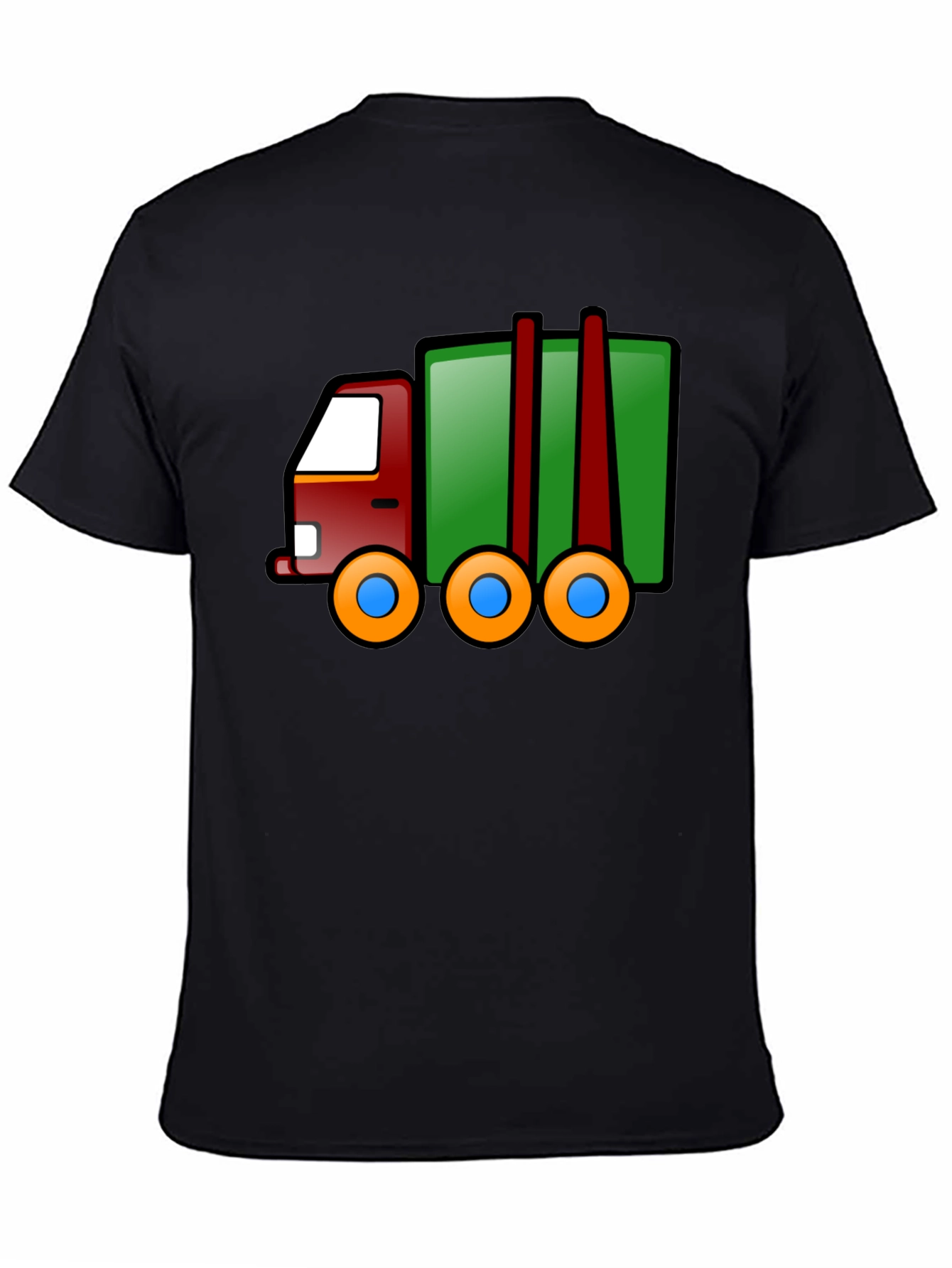 Cartoon Truck T-Shirt - Black Cotton Tee