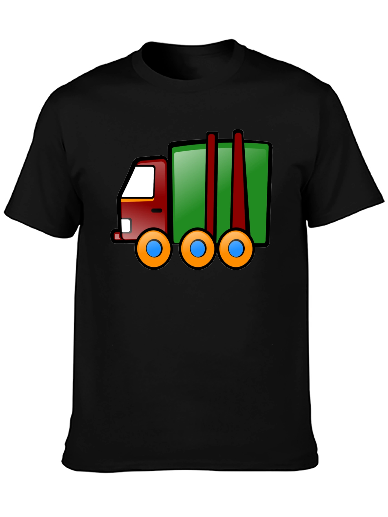 Cartoon Truck T-Shirt - Black Cotton Tee