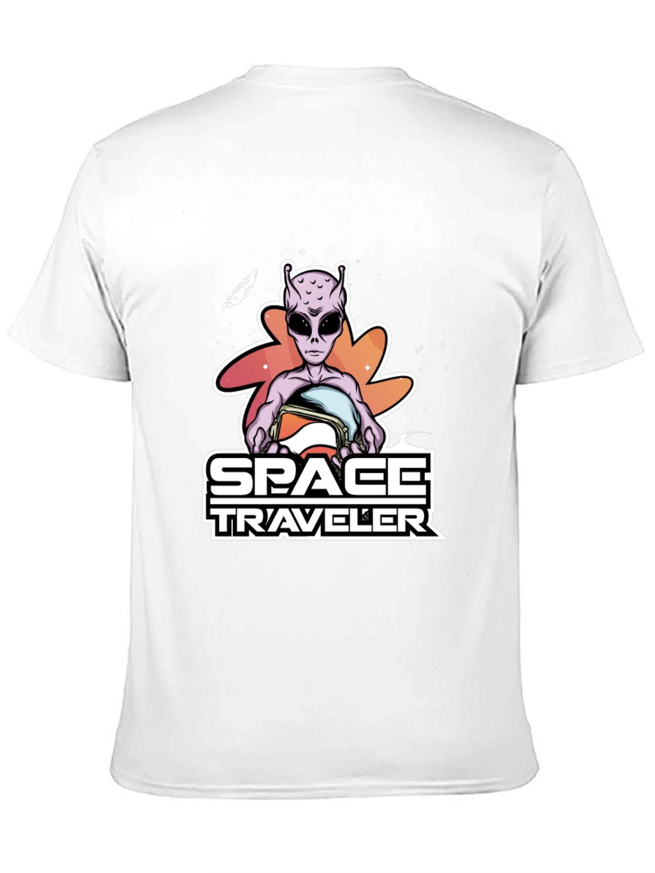 Space Traveler Alien Graphic T-Shirt - Black