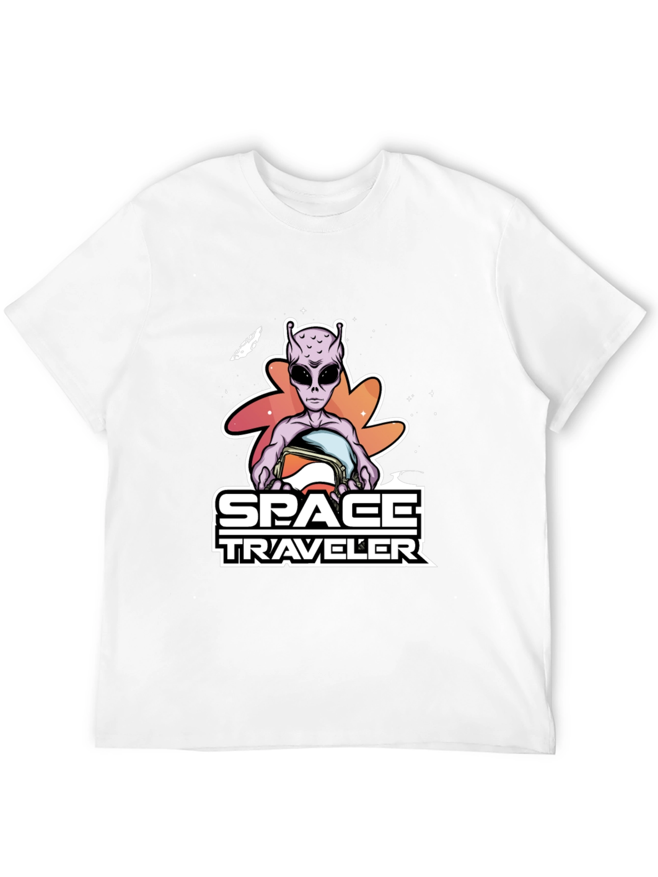 Space Traveler Alien Graphic T-Shirt - Black