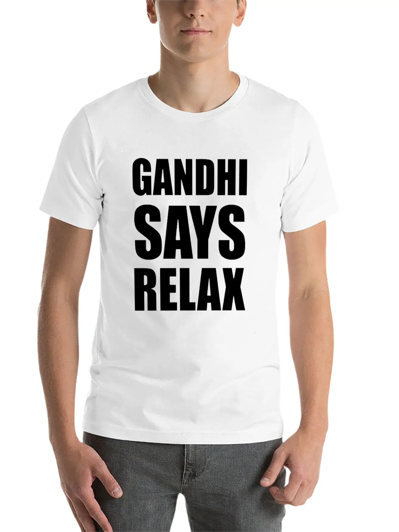 Gandhi Says Relax Funny Tshirt Unisex Casual T-Shirt – Clean Design For Daily Comfort