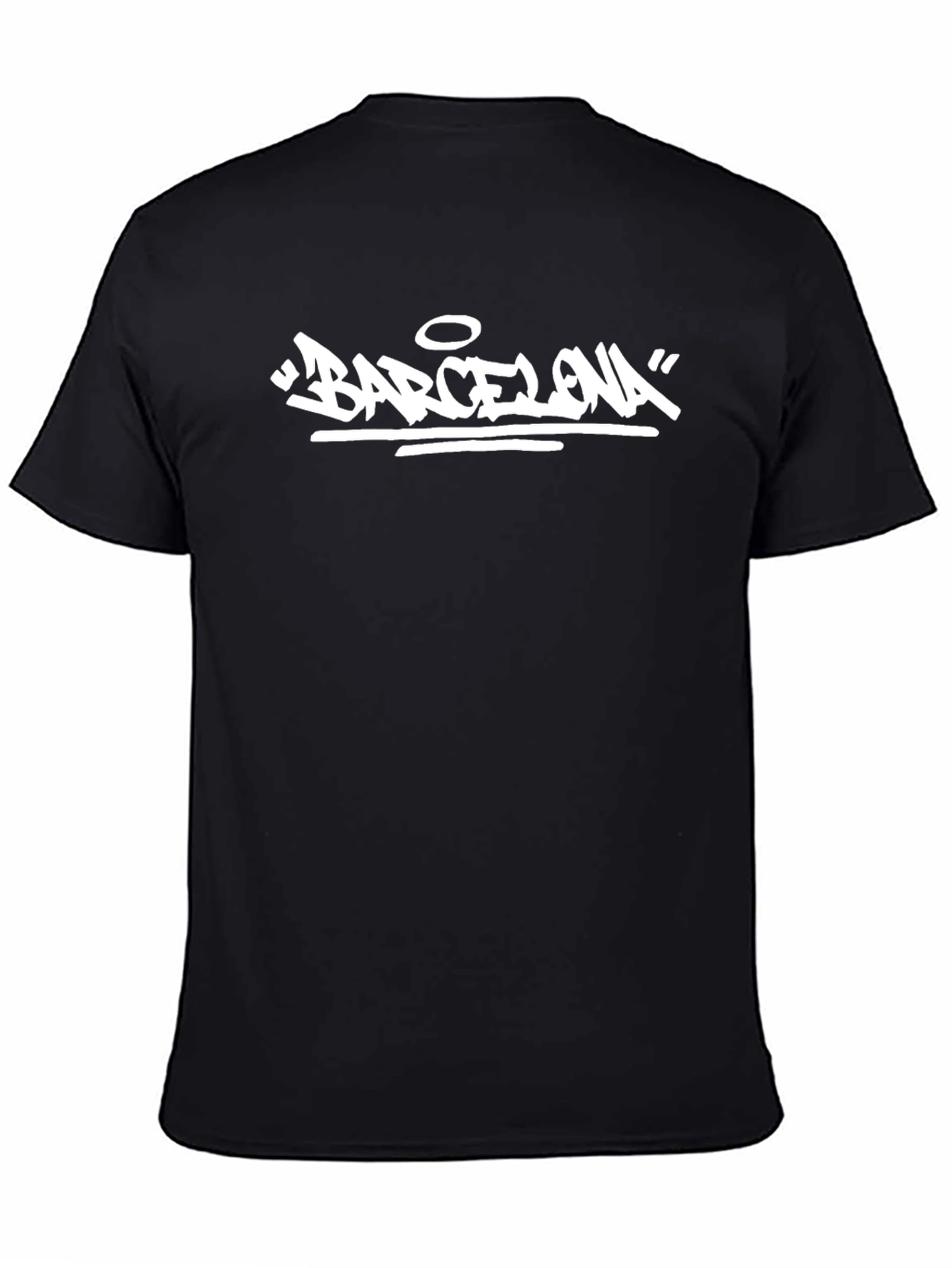 Barcelona Graphic Tee - Black Cotton T-Shirt