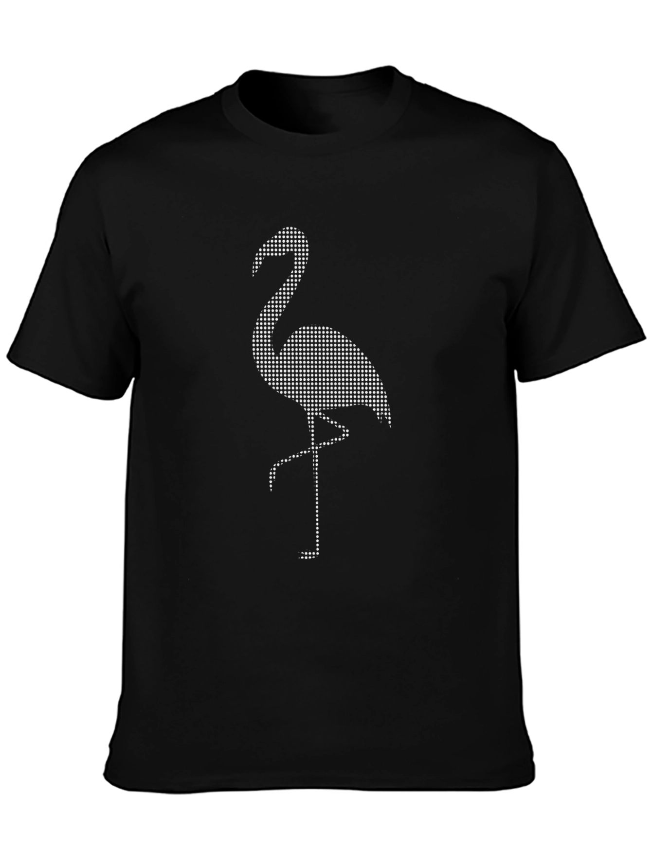 Black Flamingo Dot Graphic T-Shirt