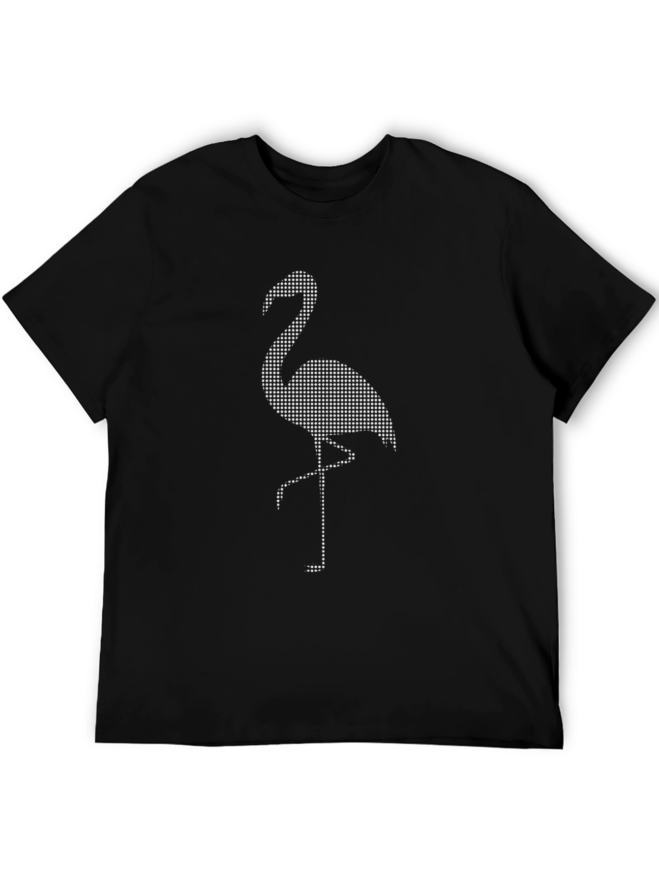 Black Flamingo Dot Graphic T-Shirt