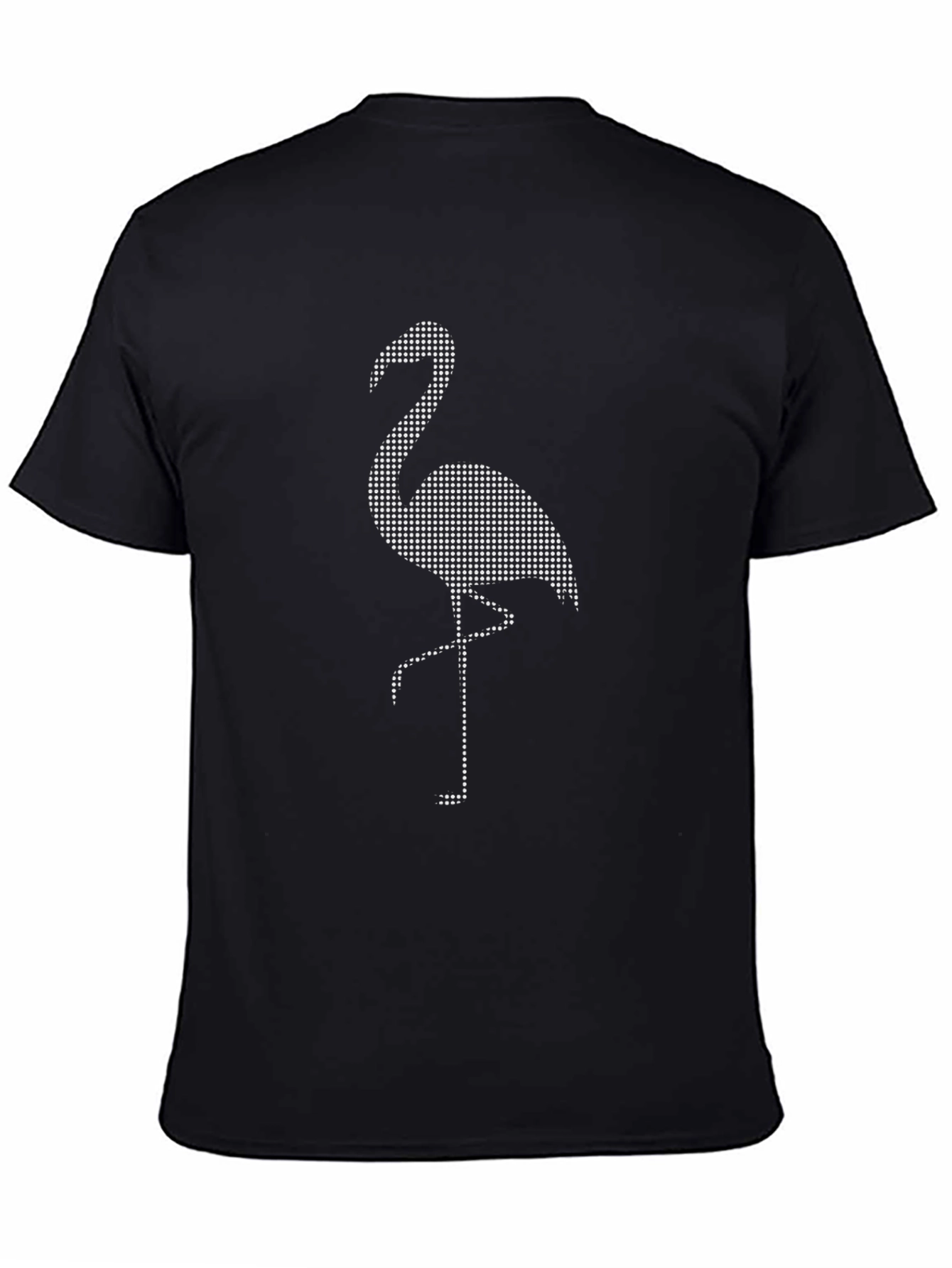 Black Flamingo Dot Graphic T-Shirt