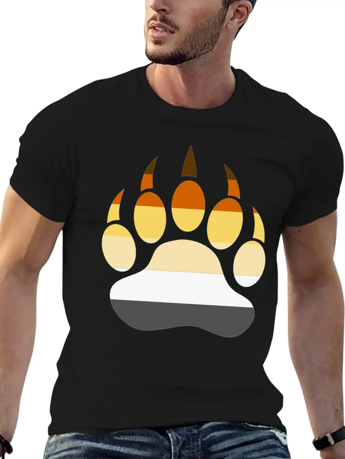 Gay Bear LGBT Bear Shirt, Bear Paw Rainbow Flag Unisex Casual T-Shirt – Clean Design For Daily Comfort