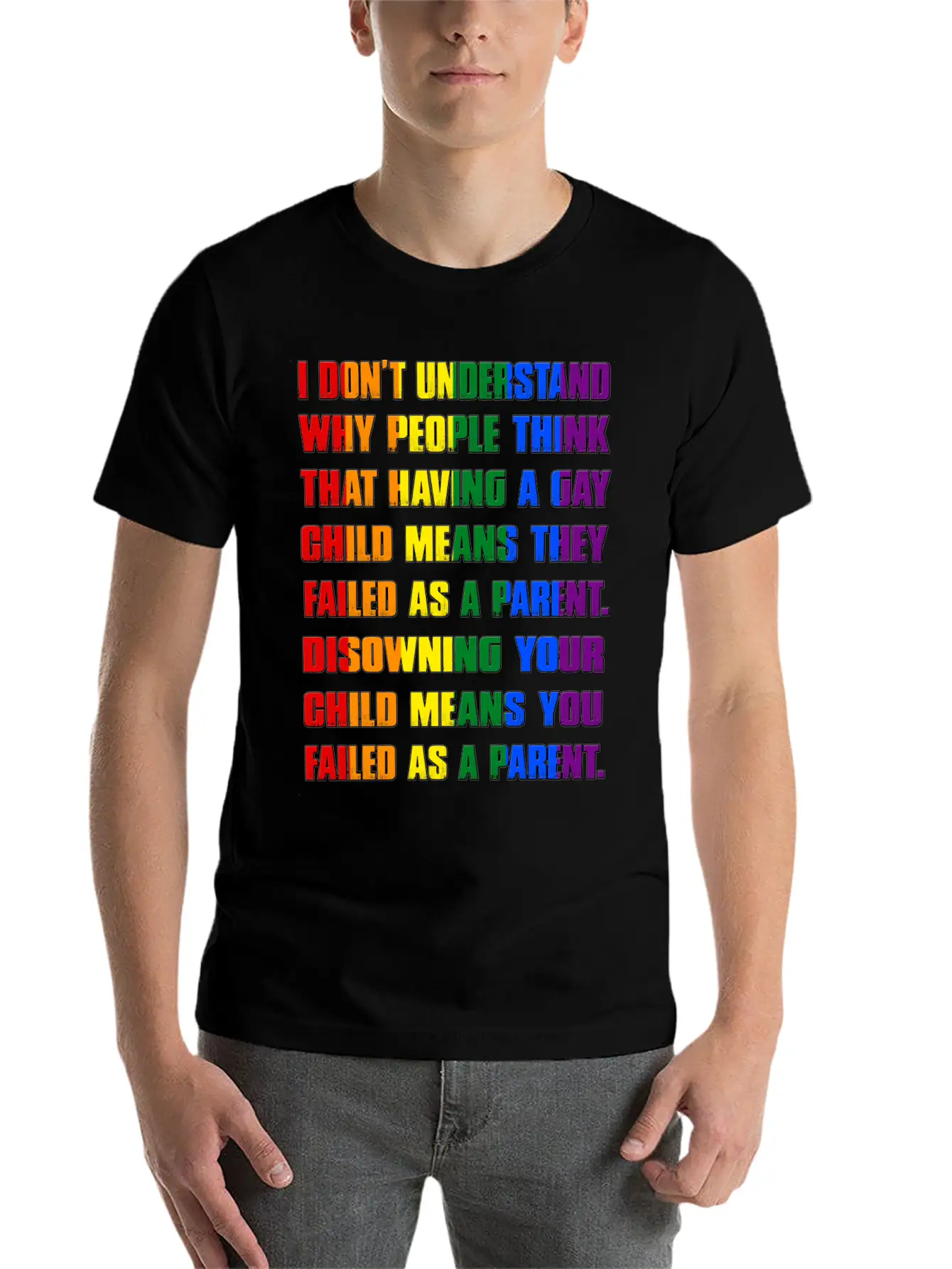 Gay Disowning Your Child Means You Failed Lesbia Unisex Casual T-Shirt – Clean Design For Daily Comfort