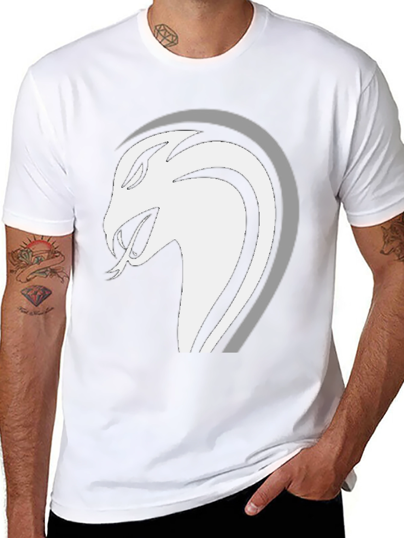 Mens Black Snake Graphic Tee