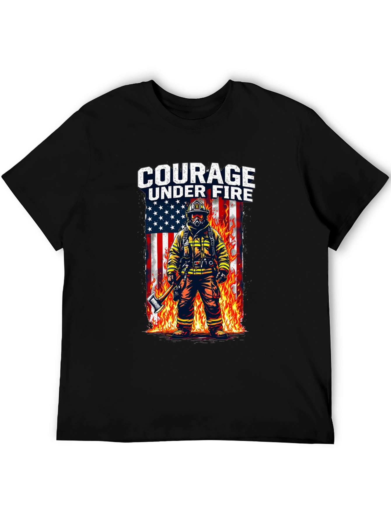 Courage Under Fire Firefighter Graphic T-Shirt