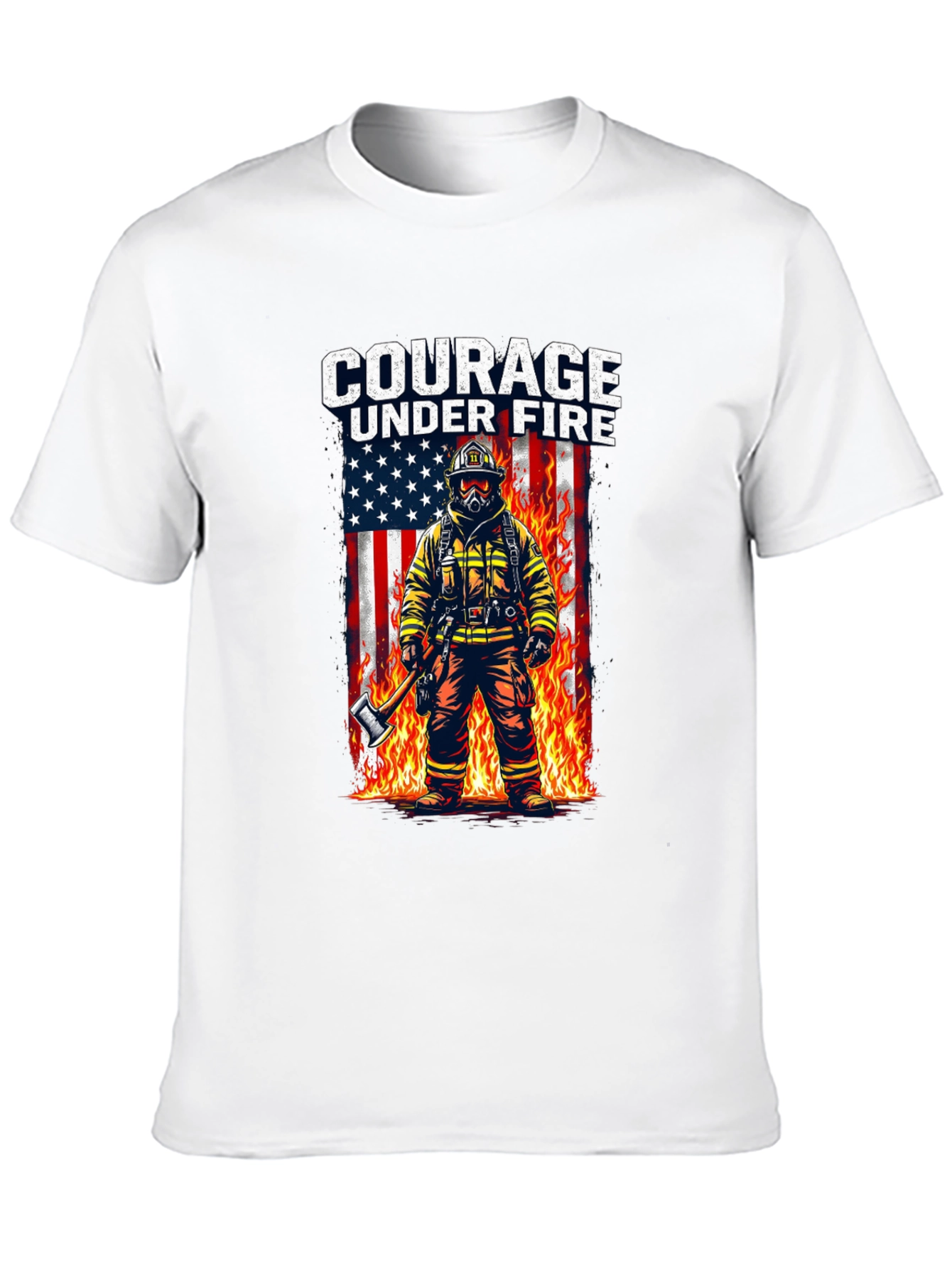 Courage Under Fire Firefighter Graphic T-Shirt