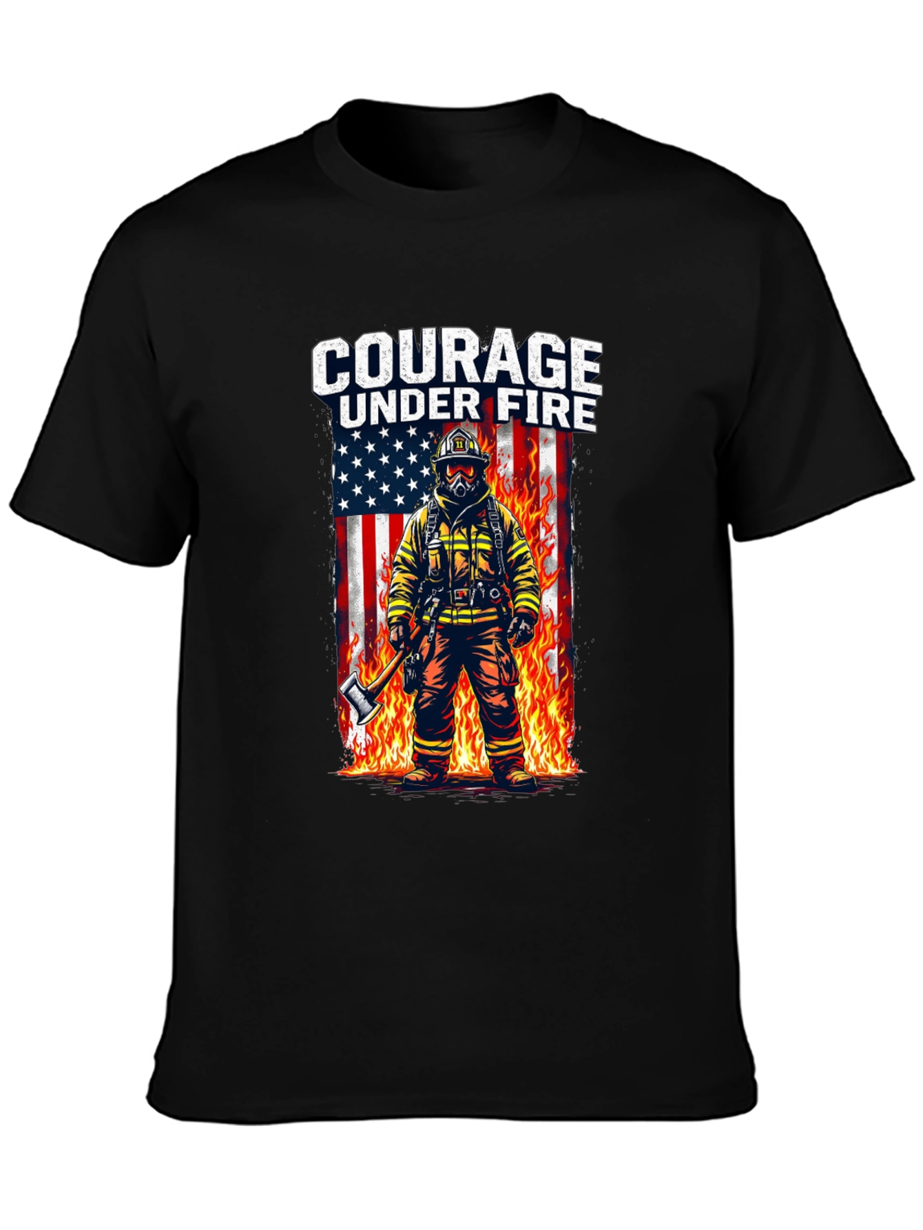 Courage Under Fire Firefighter Graphic T-Shirt