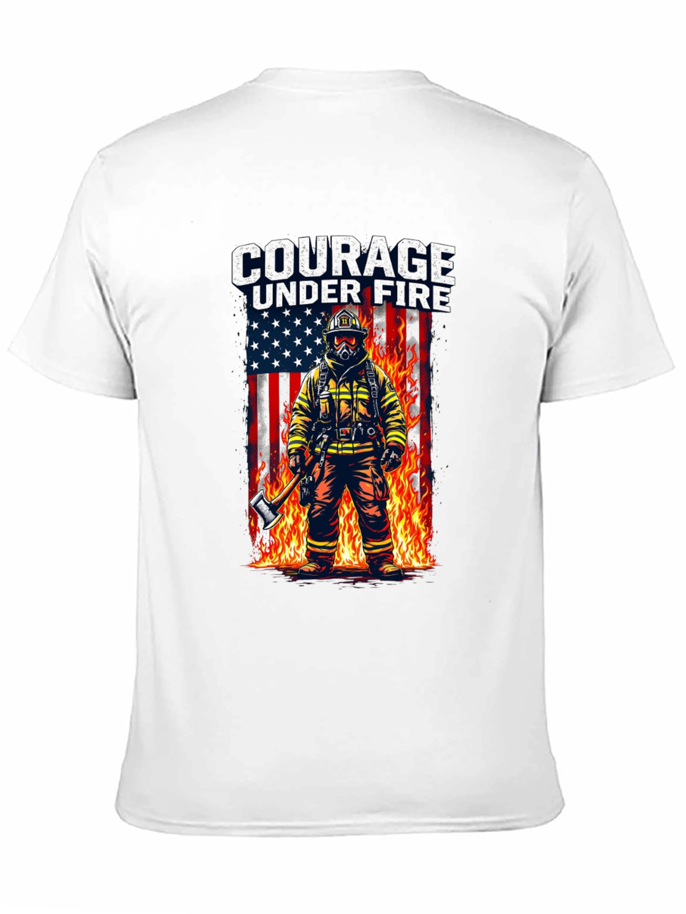 Courage Under Fire Firefighter Graphic T-Shirt
