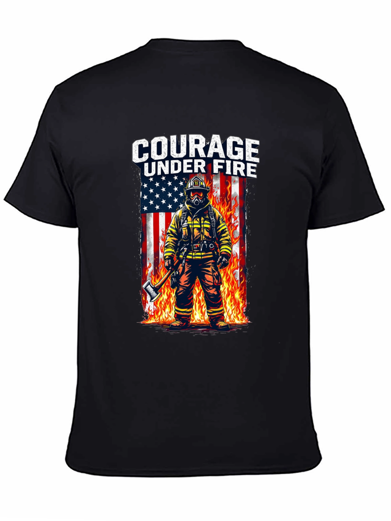 Courage Under Fire Firefighter Graphic T-Shirt