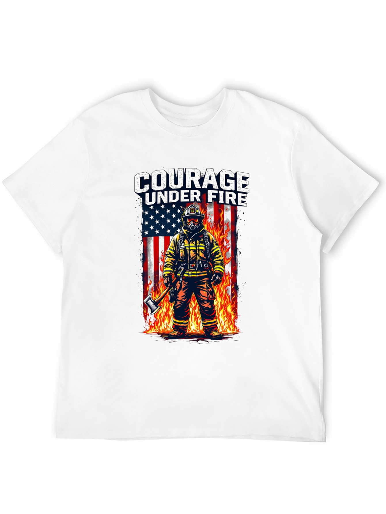 Courage Under Fire Firefighter Graphic T-Shirt