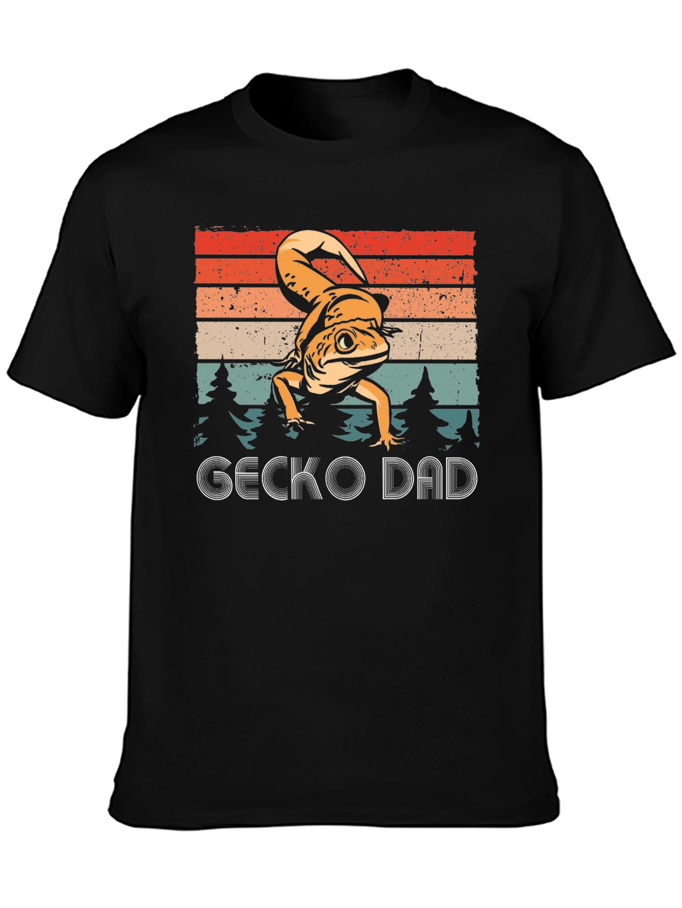 Gecko Dad Graphic T-Shirt - Retro Lizard Lover Tee