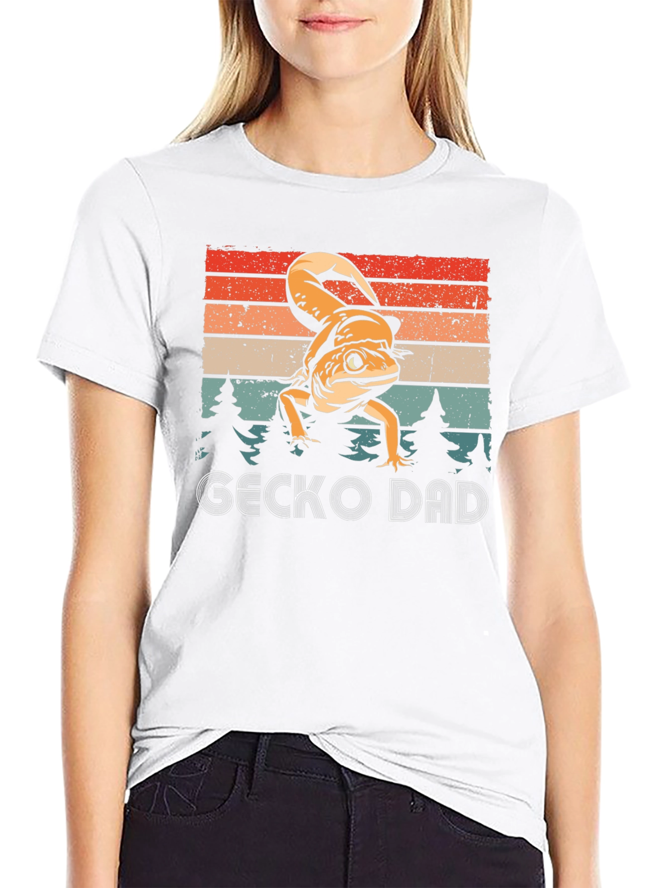 Gecko Dad Graphic T-Shirt - Retro Lizard Lover Tee