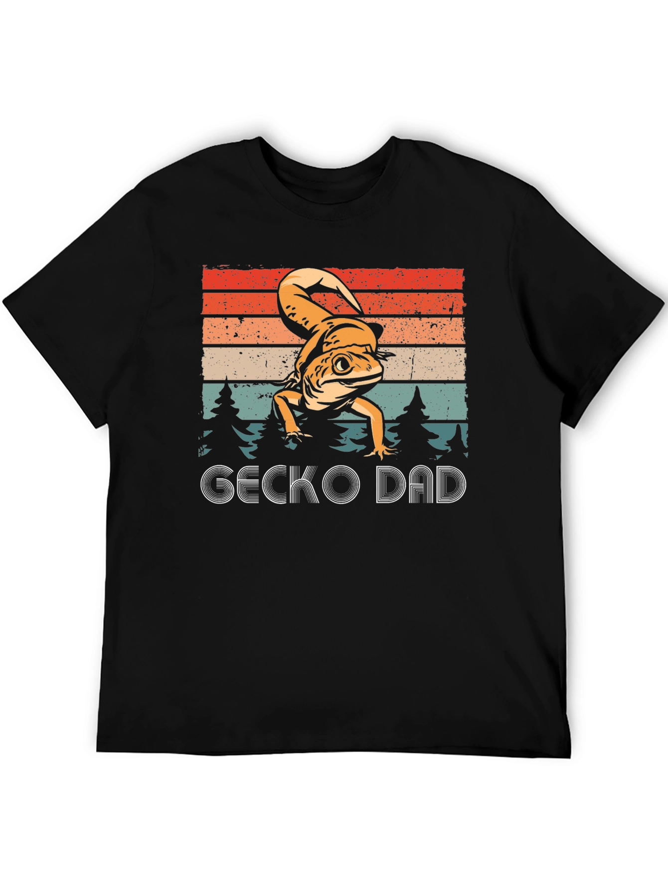 Gecko Dad Graphic T-Shirt - Retro Lizard Lover Tee