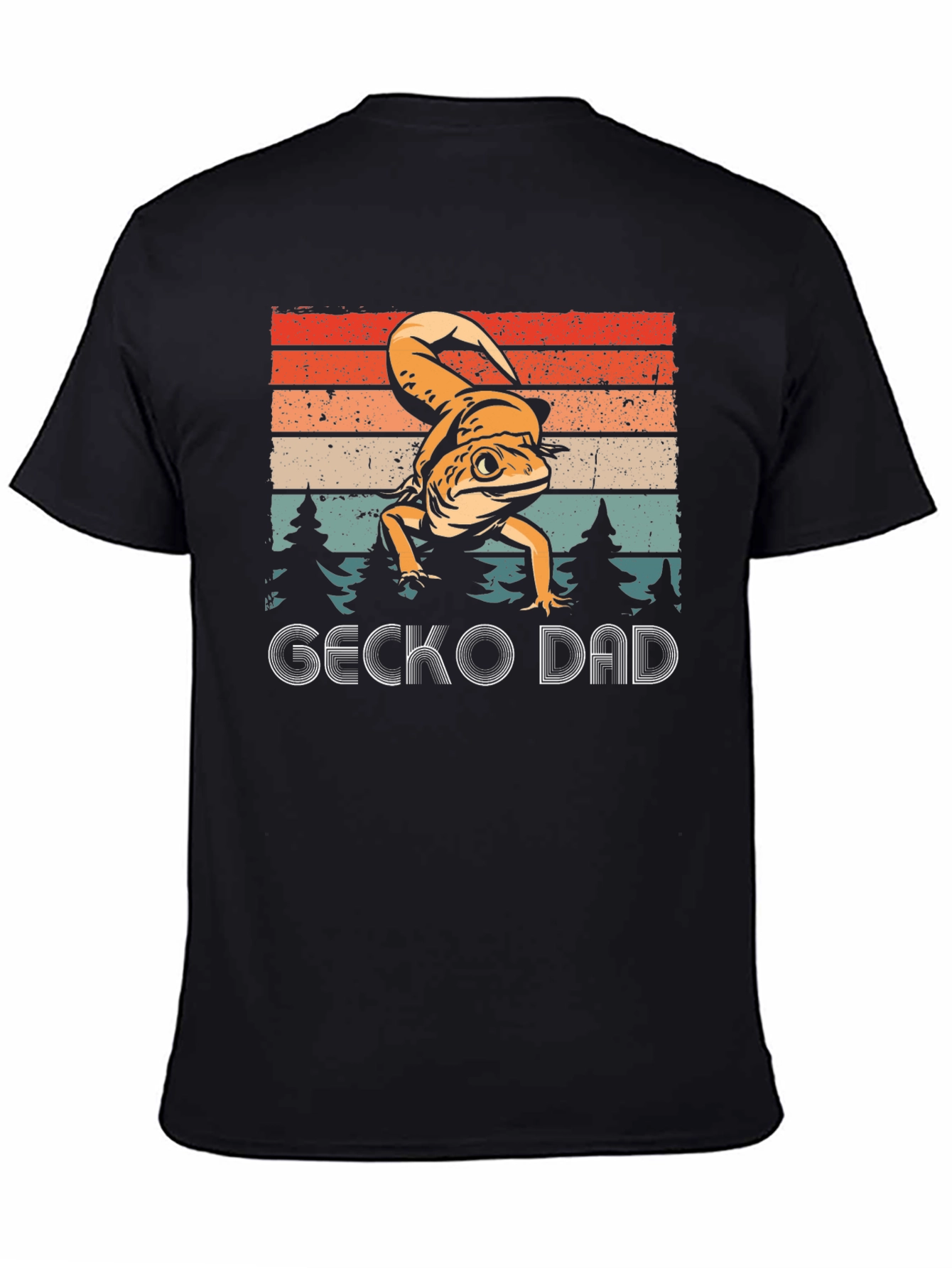 Gecko Dad Graphic T-Shirt - Retro Lizard Lover Tee
