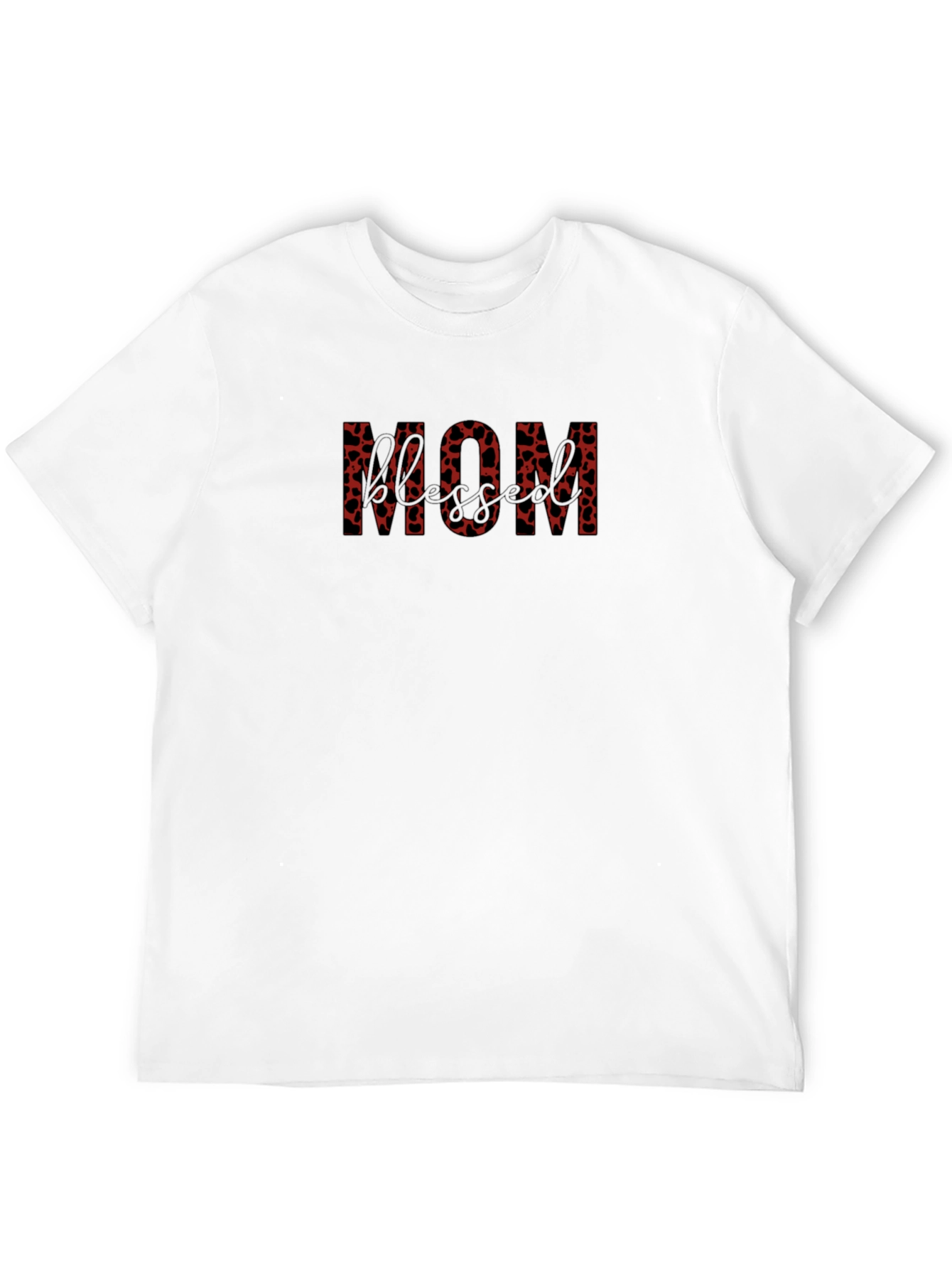 Stylish MOM Heart Print Black T-Shirt