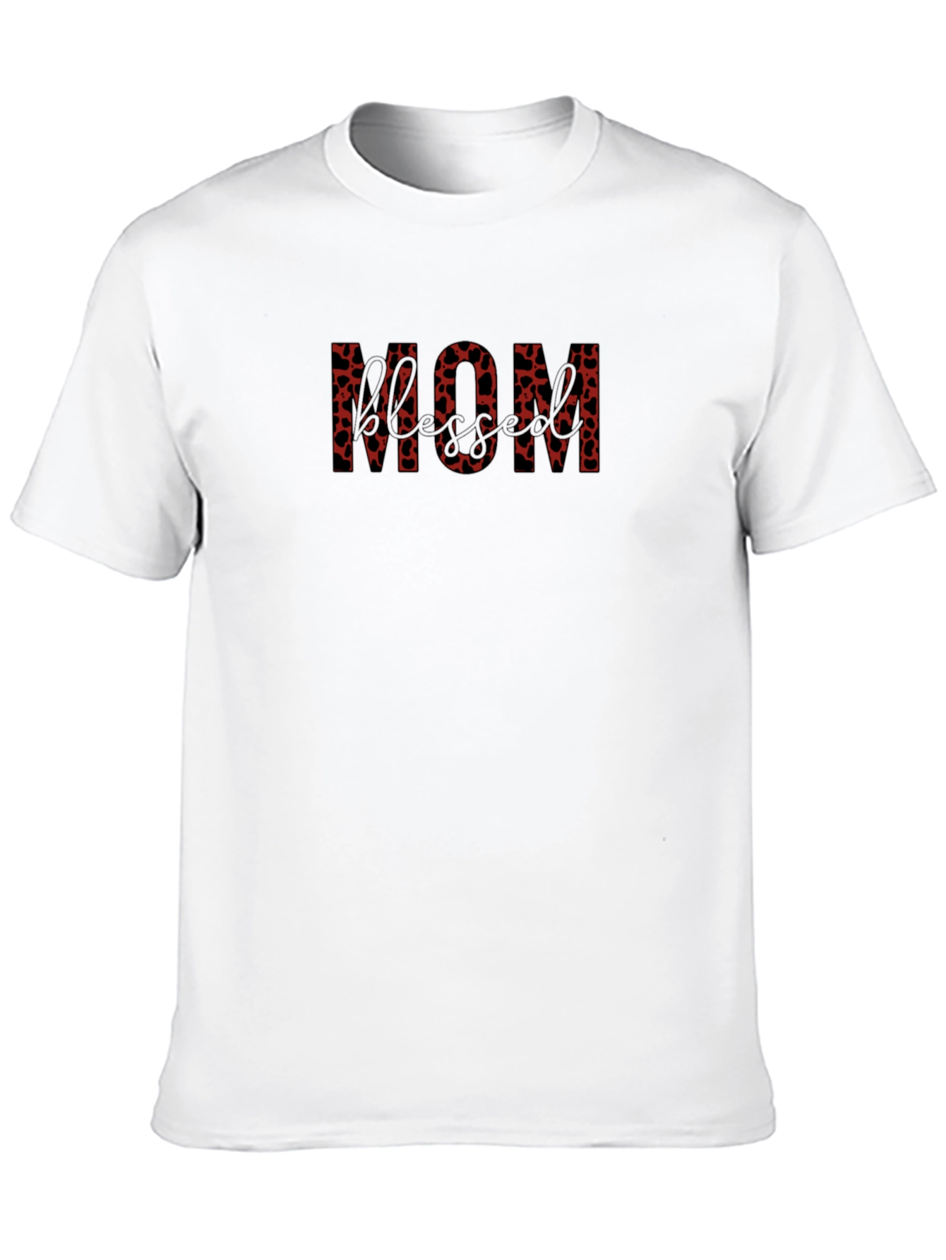 Stylish MOM Heart Print Black T-Shirt