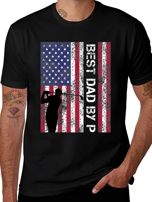 Best Dad By Par Golf Flag T-Shirt