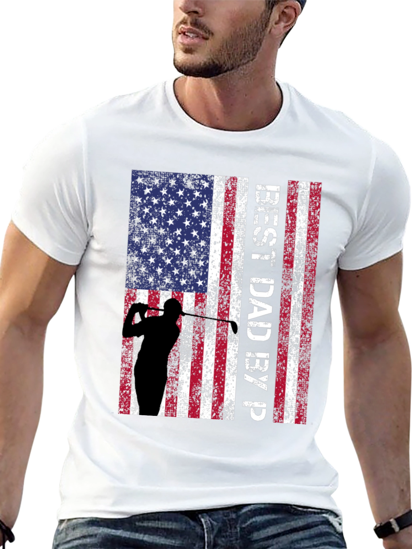 Best Dad By Par Golf Flag T-Shirt