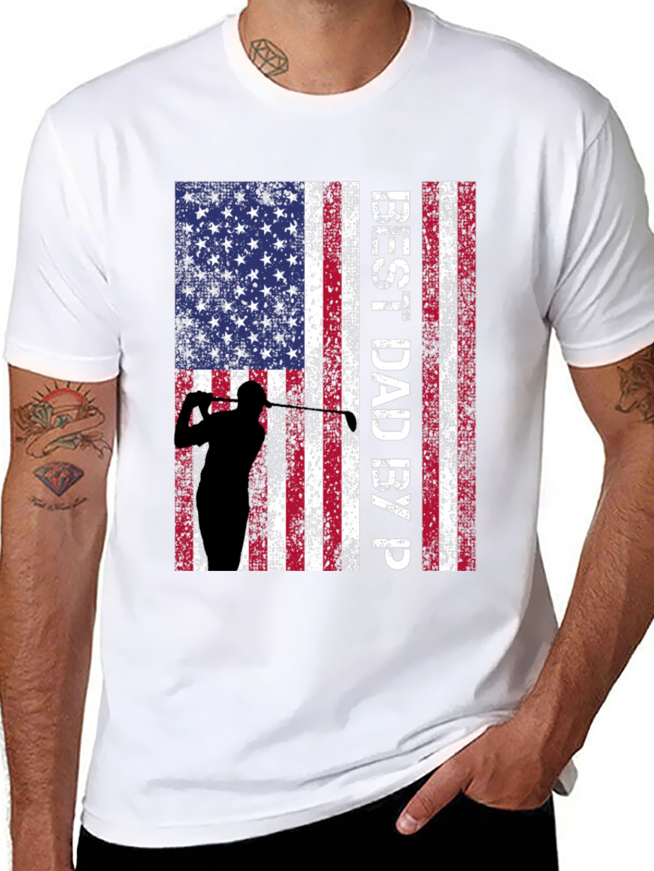 Best Dad By Par Golf Flag T-Shirt