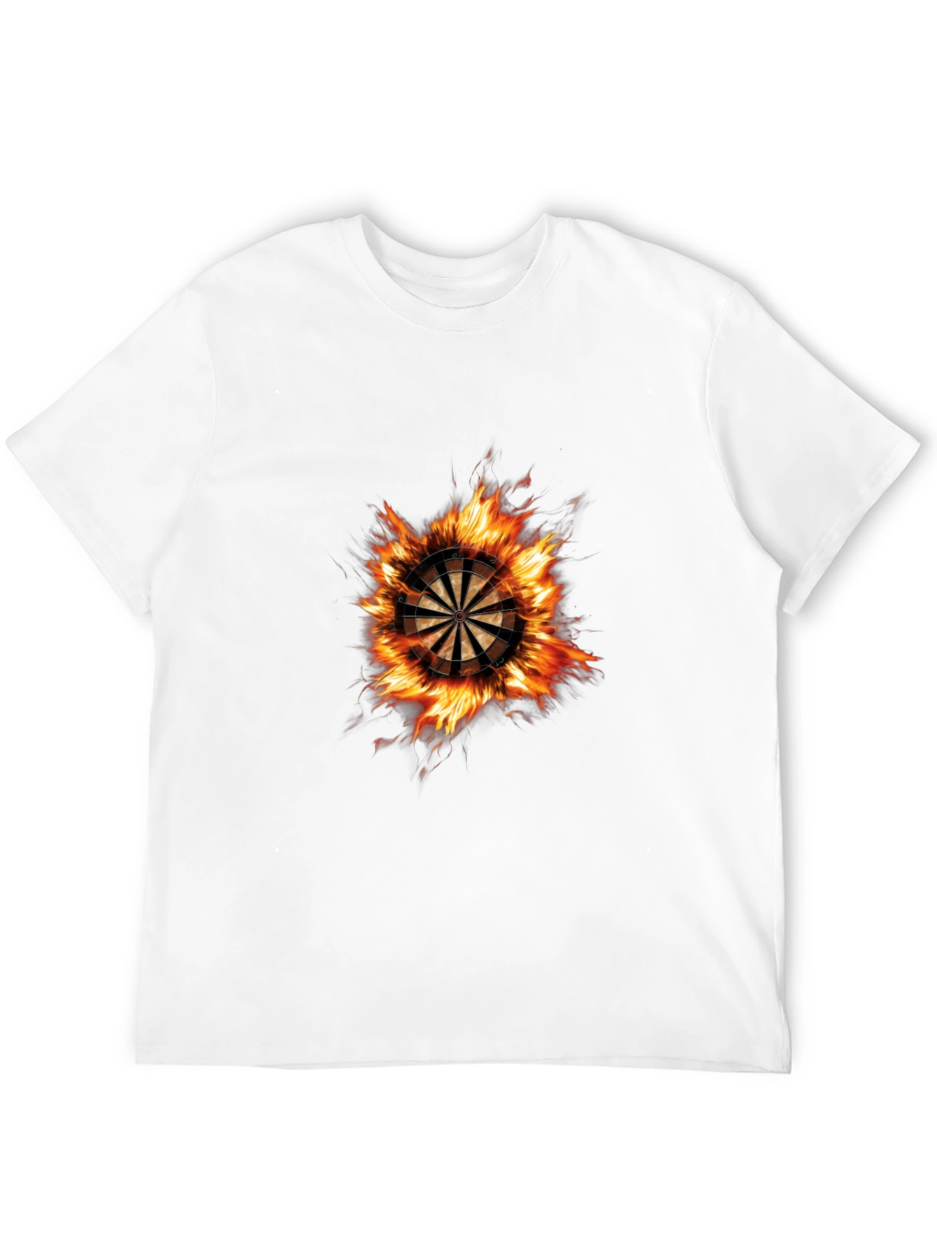 Flaming Dartboard Graphic Tee - Black