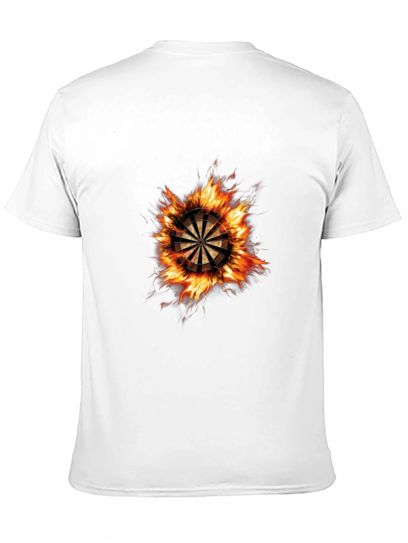 Flaming Dartboard Graphic Tee - Black