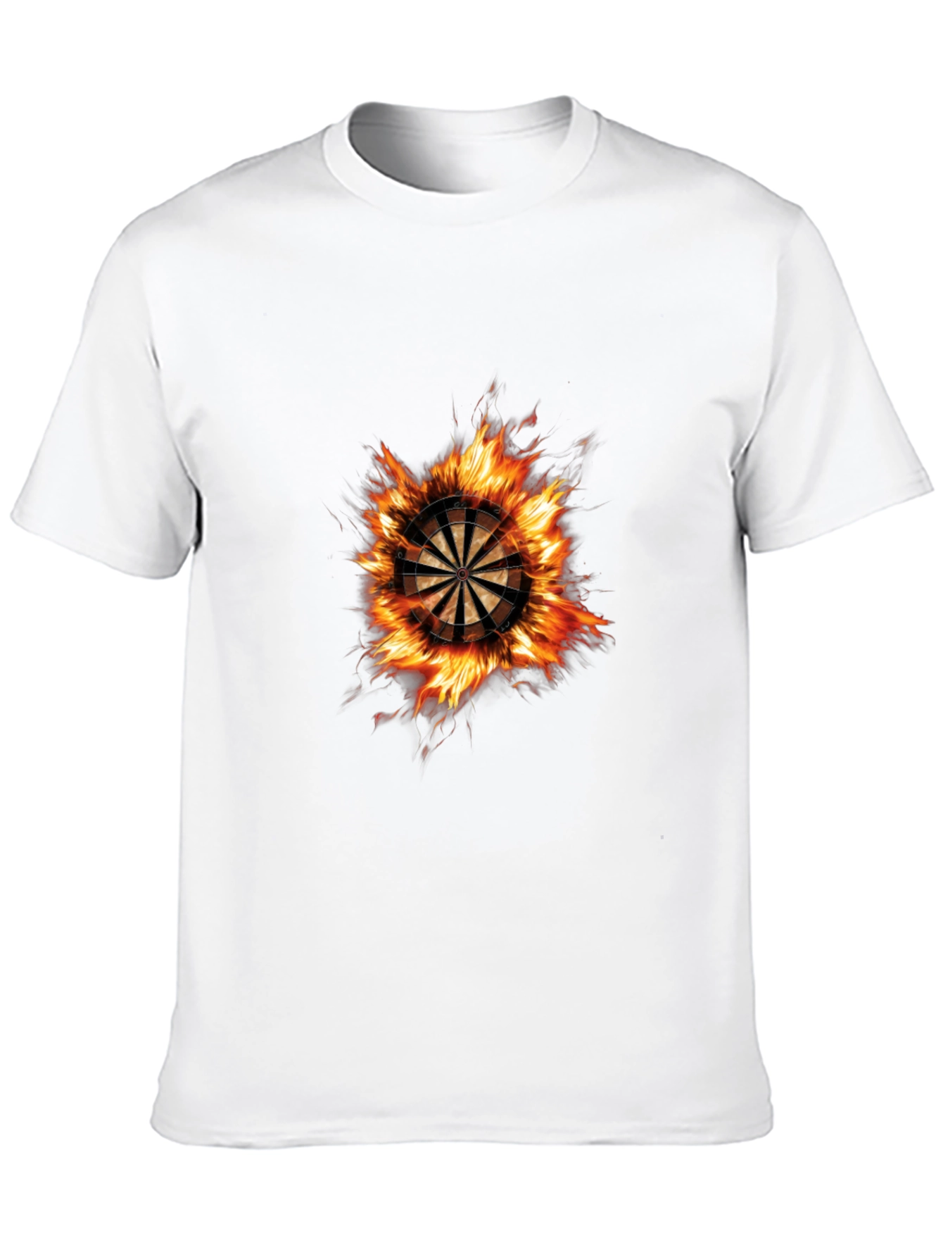 Flaming Dartboard Graphic Tee - Black