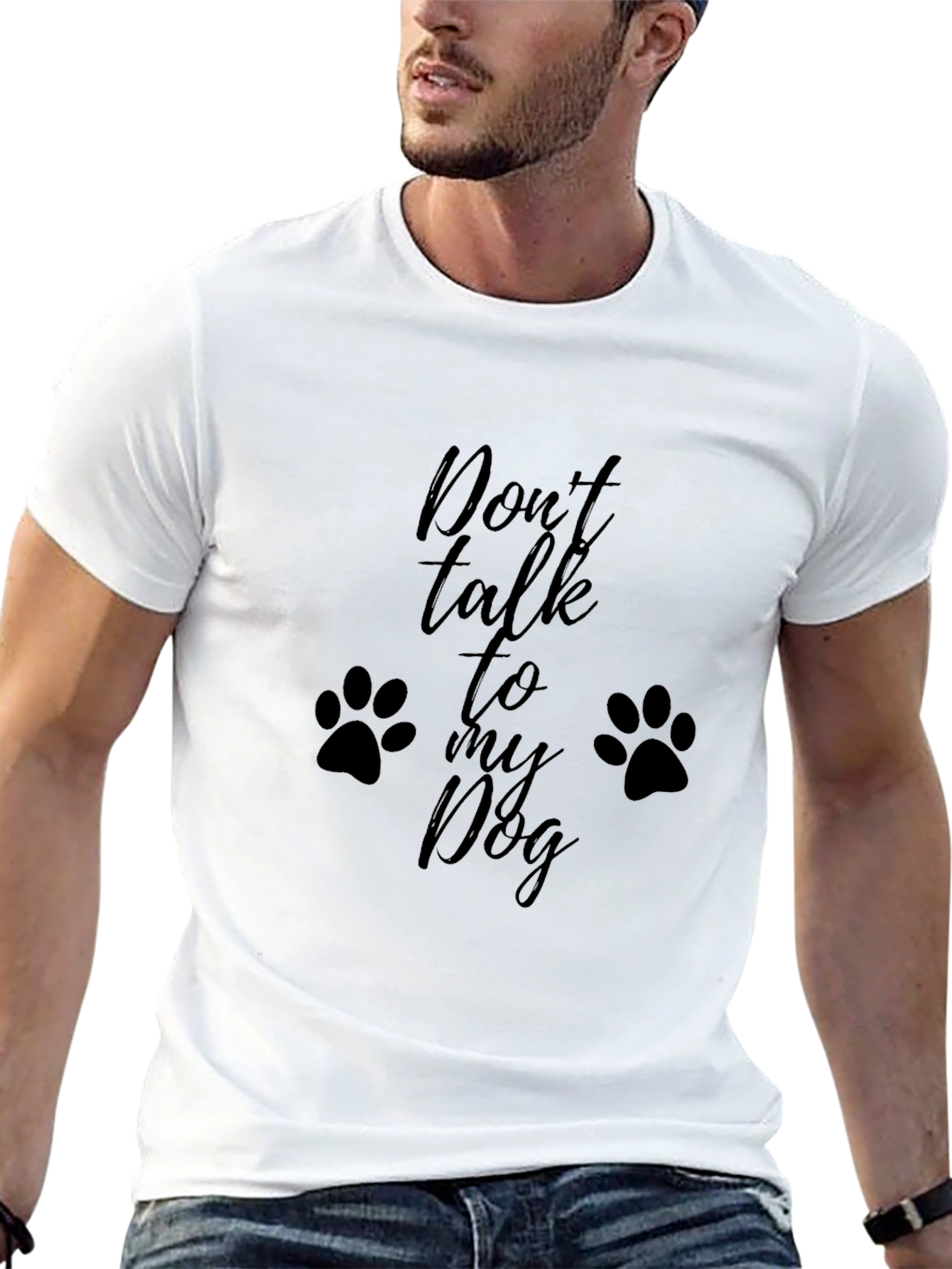 Dont Talk to My Dog Black Graphic T-Shirt