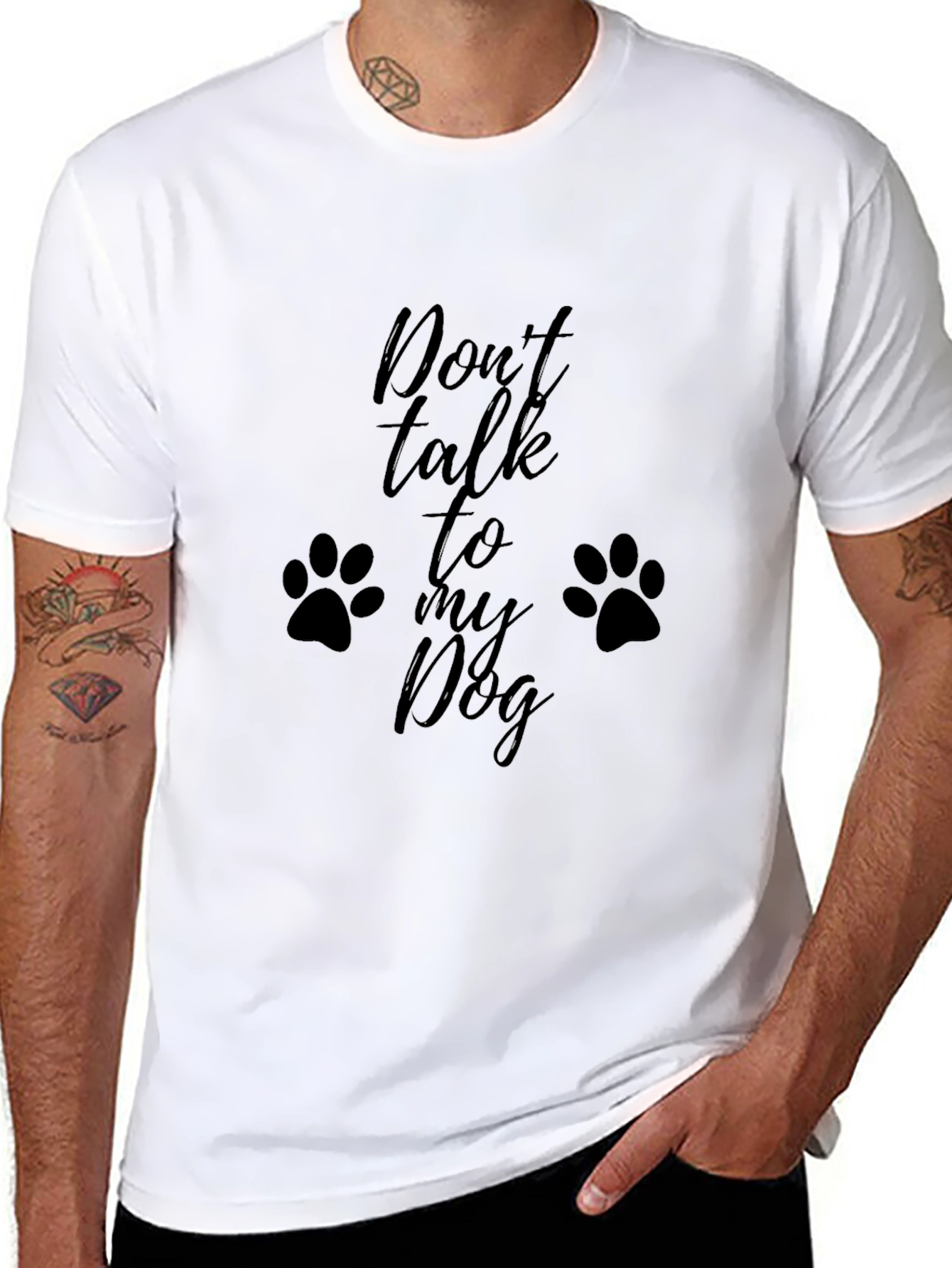 Dont Talk to My Dog Black Graphic T-Shirt