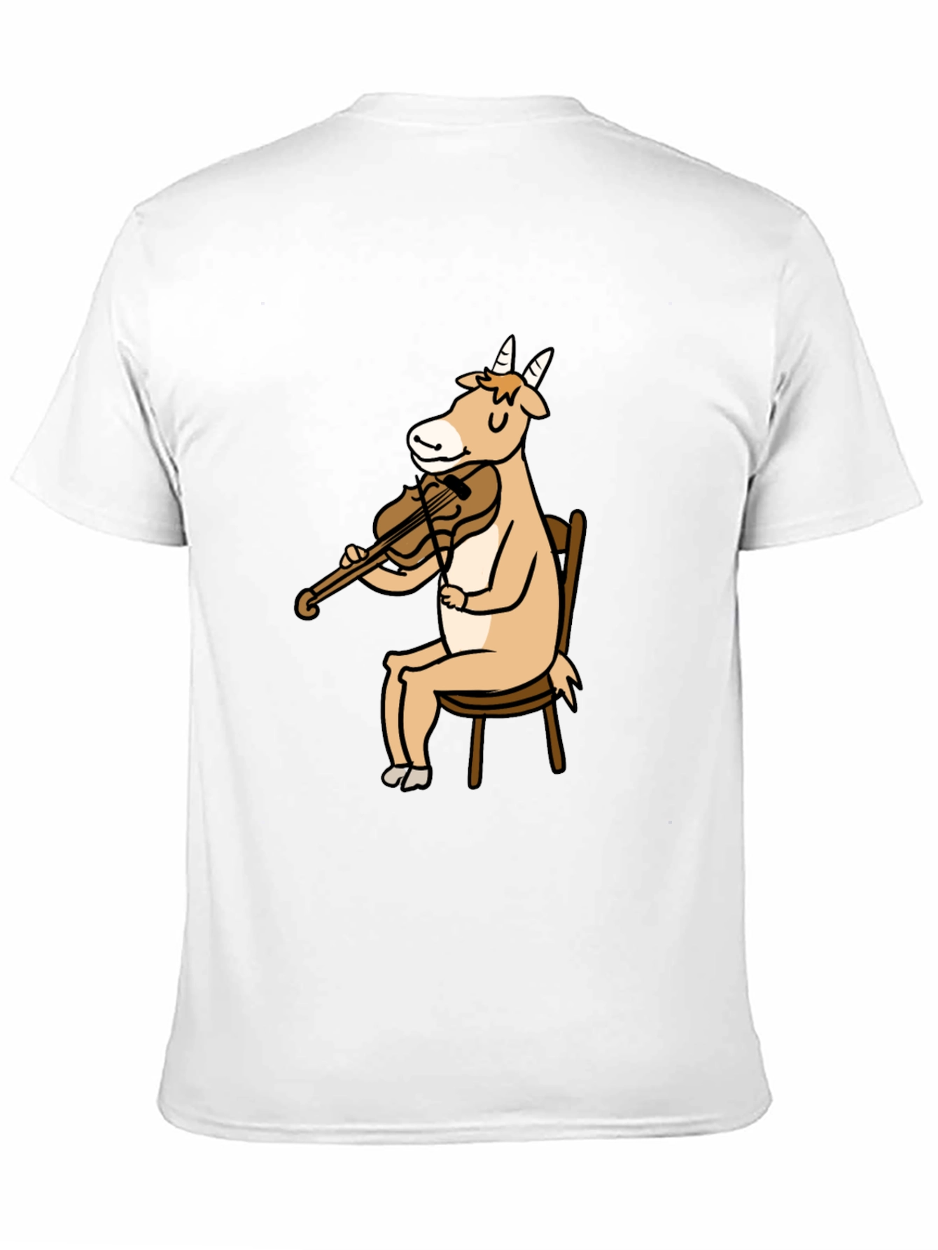 Goat Playing Violin Graphic Tee - Black
