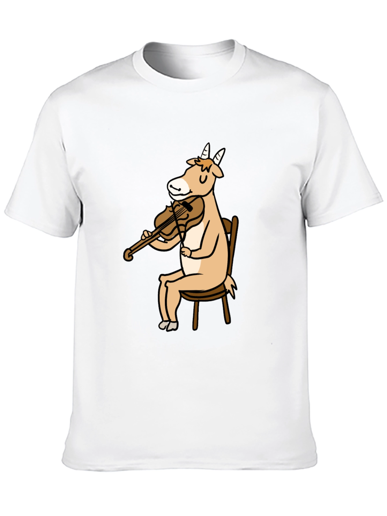 Goat Playing Violin Graphic Tee - Black